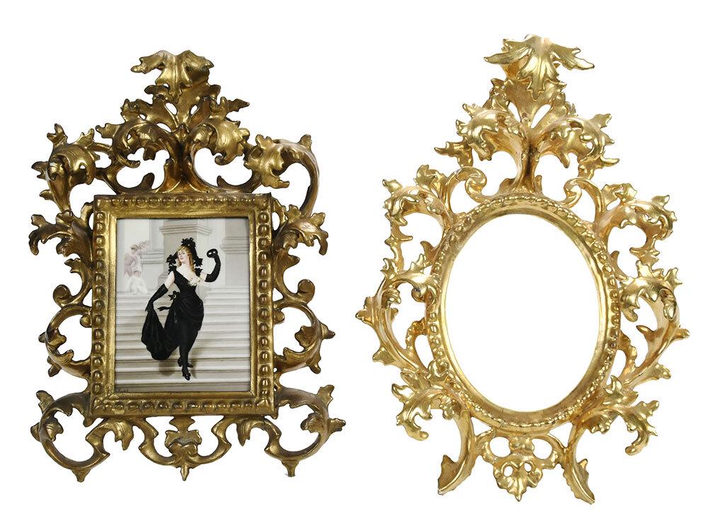 Painted Porcelain Plaque, Two Florentine Frames (1 of 7)