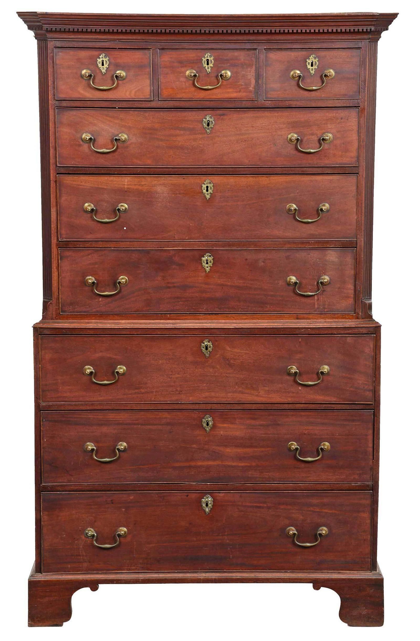 George III Figured Mahogany Chest on Chest (1 of 10)