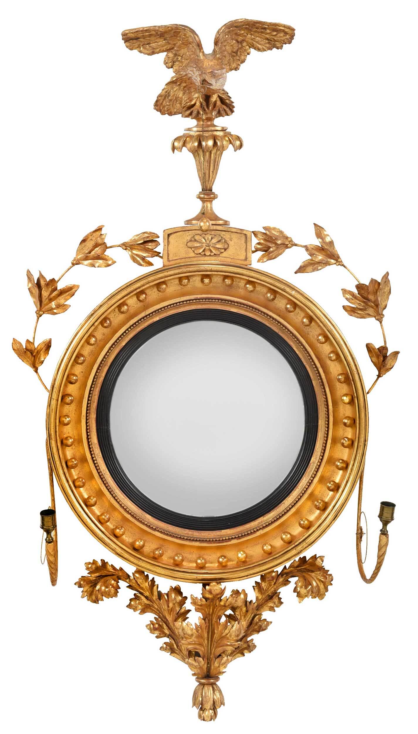 Fine Classical Eagle Figural Gilt Girandole Mirror (1 of 6)