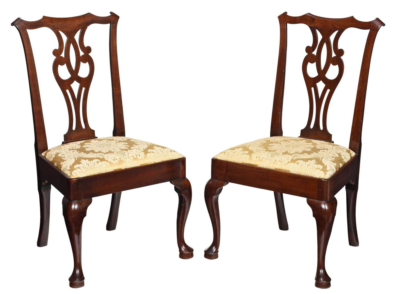 Pair Queen Anne Mahogany Side Chairs (1 of 8)