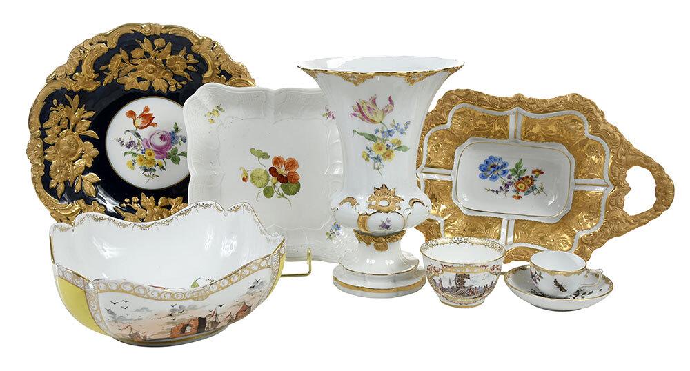 Eight Pieces Meissen Hand Painted Porcelain (1 of 18)