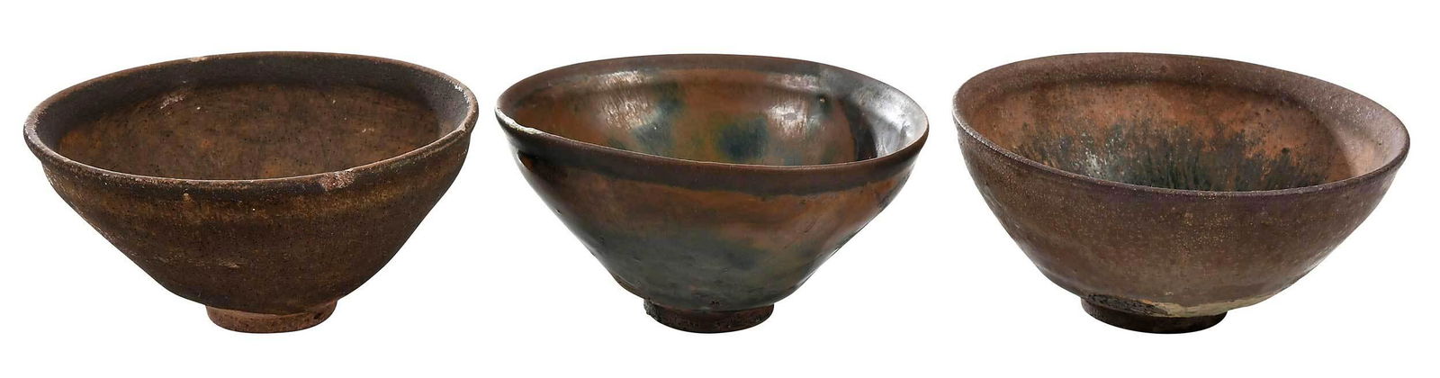 Three Chinese Jian Type 'Hare's Fur' Tea Bowls (1 of 10)