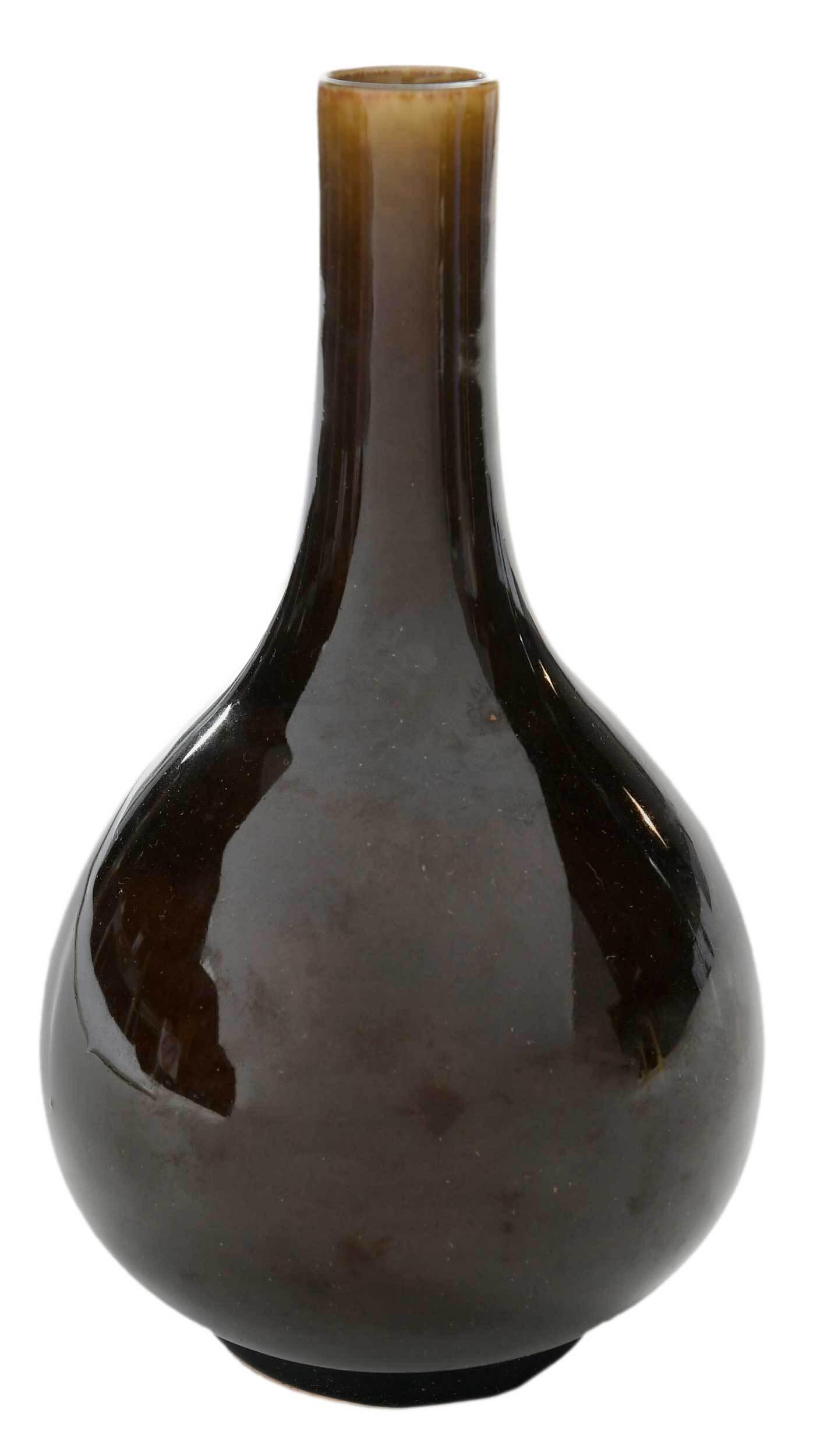 Chinese Brown Glazed Porcelain Bottle Vase (1 of 6)