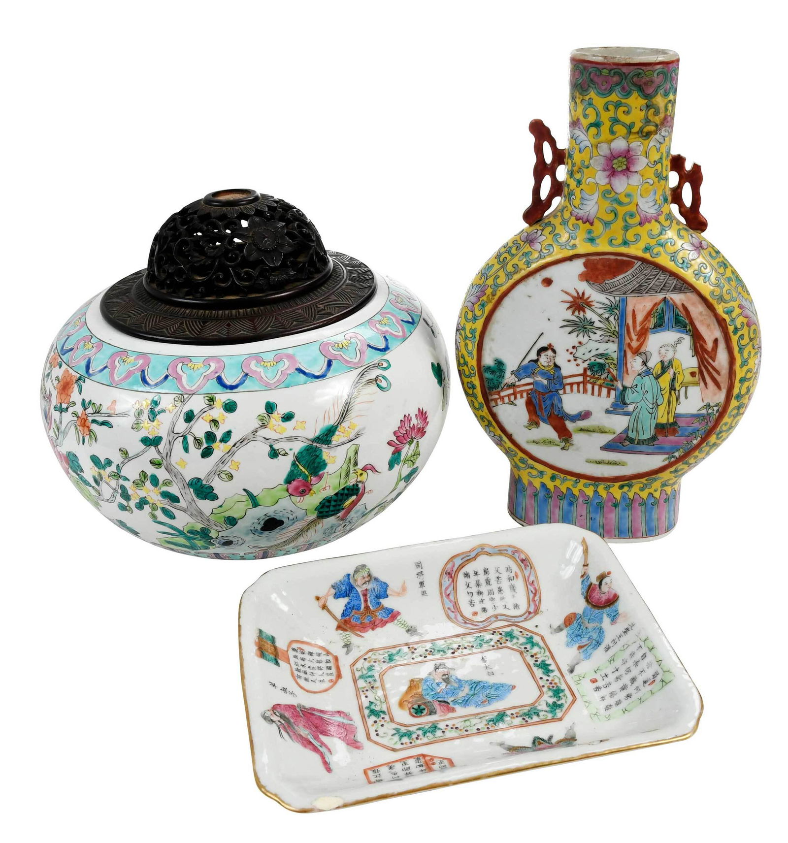 Three Pieces of Chinese Famille Rose Porcelain (1 of 15)