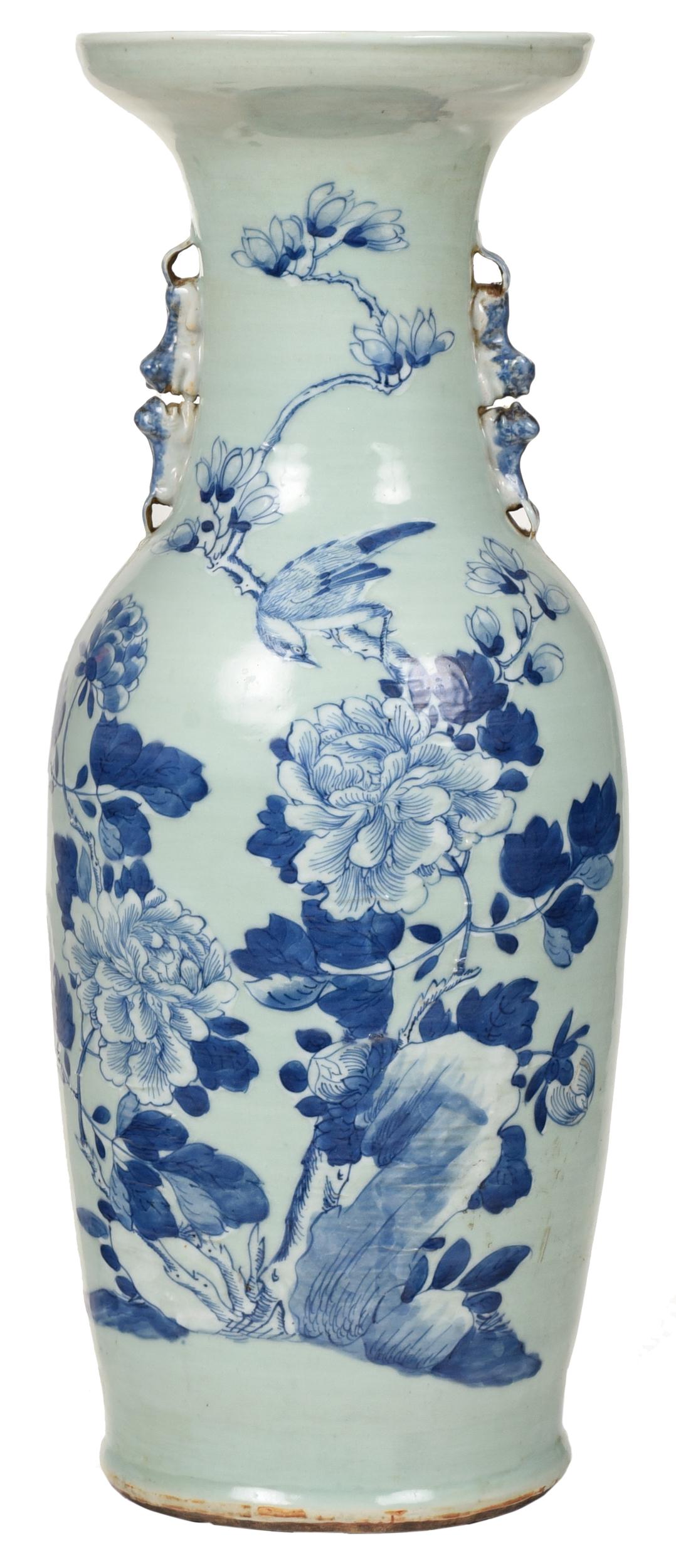 Chinese Celadon, Blue, and White Floor Vase (1 of 7)