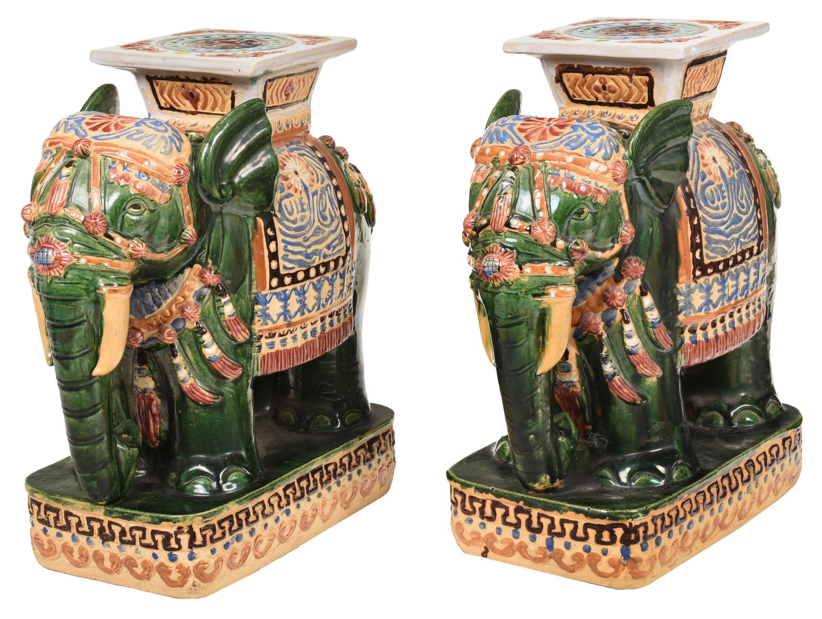 Pair of Chinese Figural Elephant Garden Stools (1 of 9)