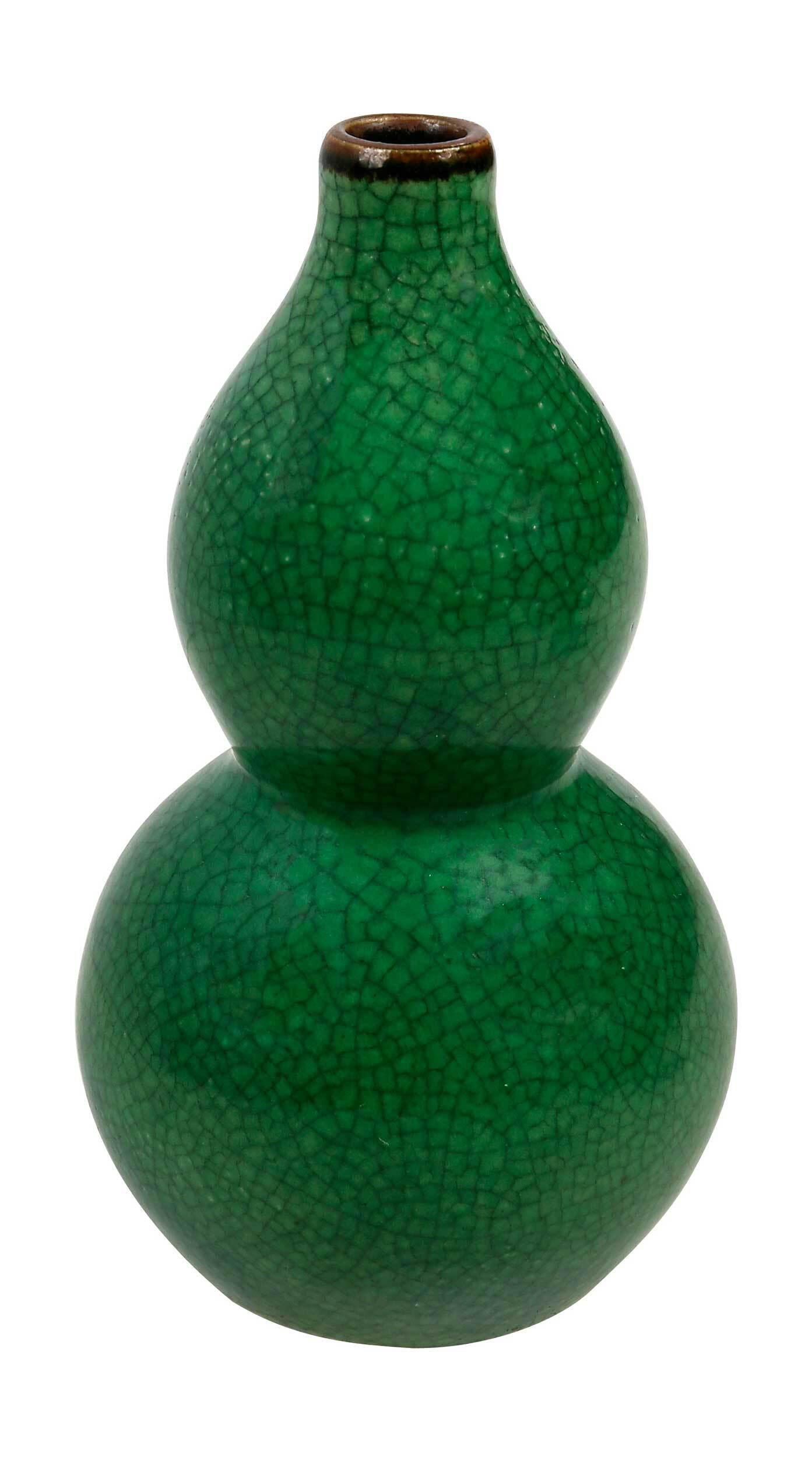 Green Porcelain Crackle Glaze Double Gourd Vase (1 of 5)