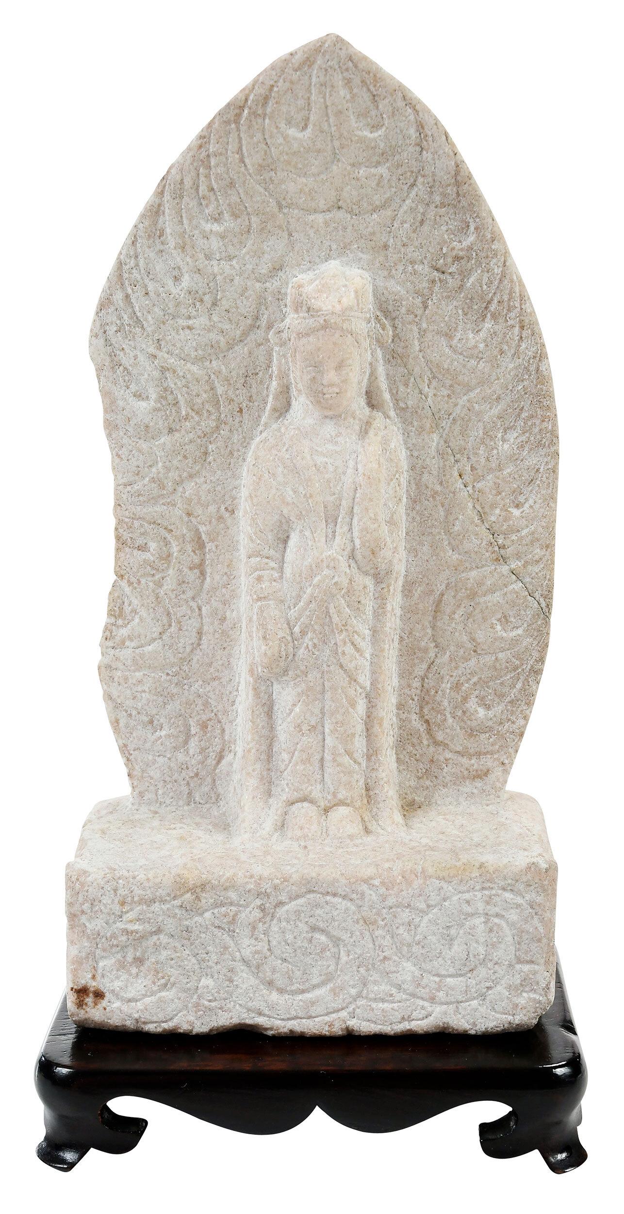 Chinese Carved Stone Guanyin Figure on Stand (1 of 9)