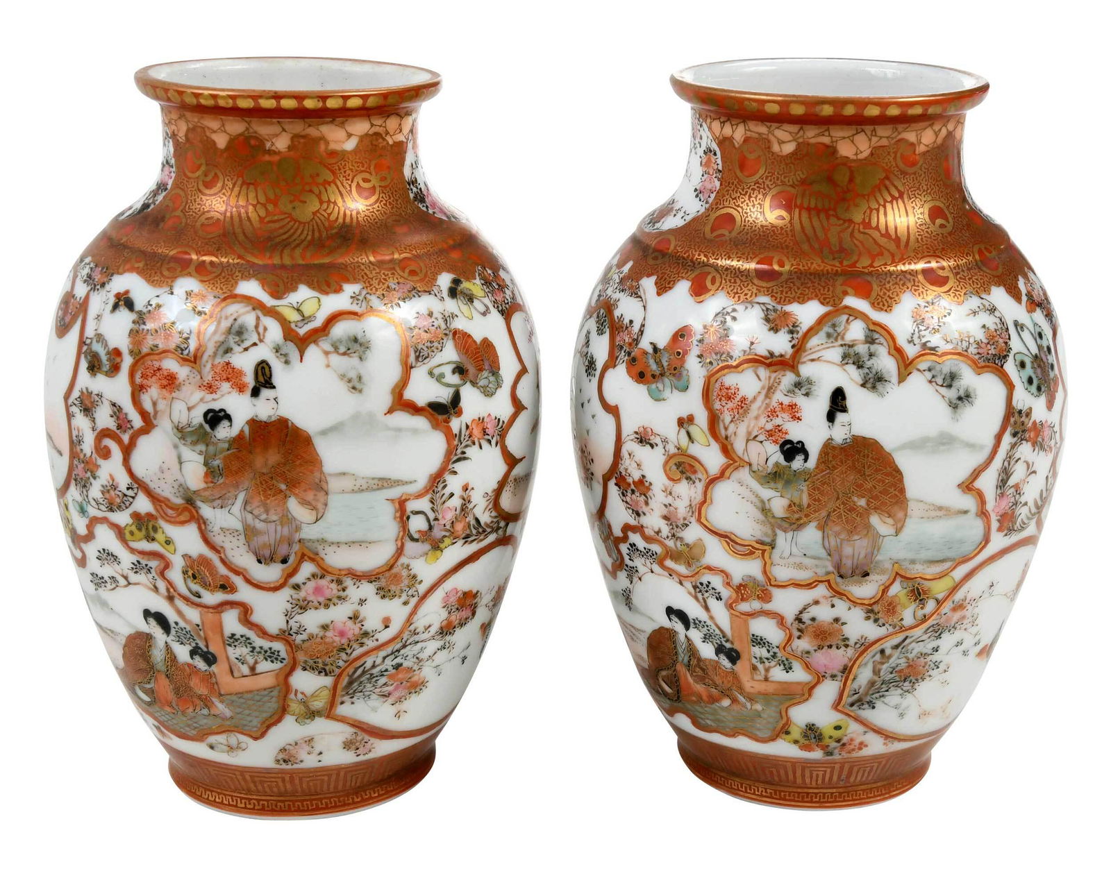 Pair of Japanese Kutani Porcelain Vases (1 of 12)