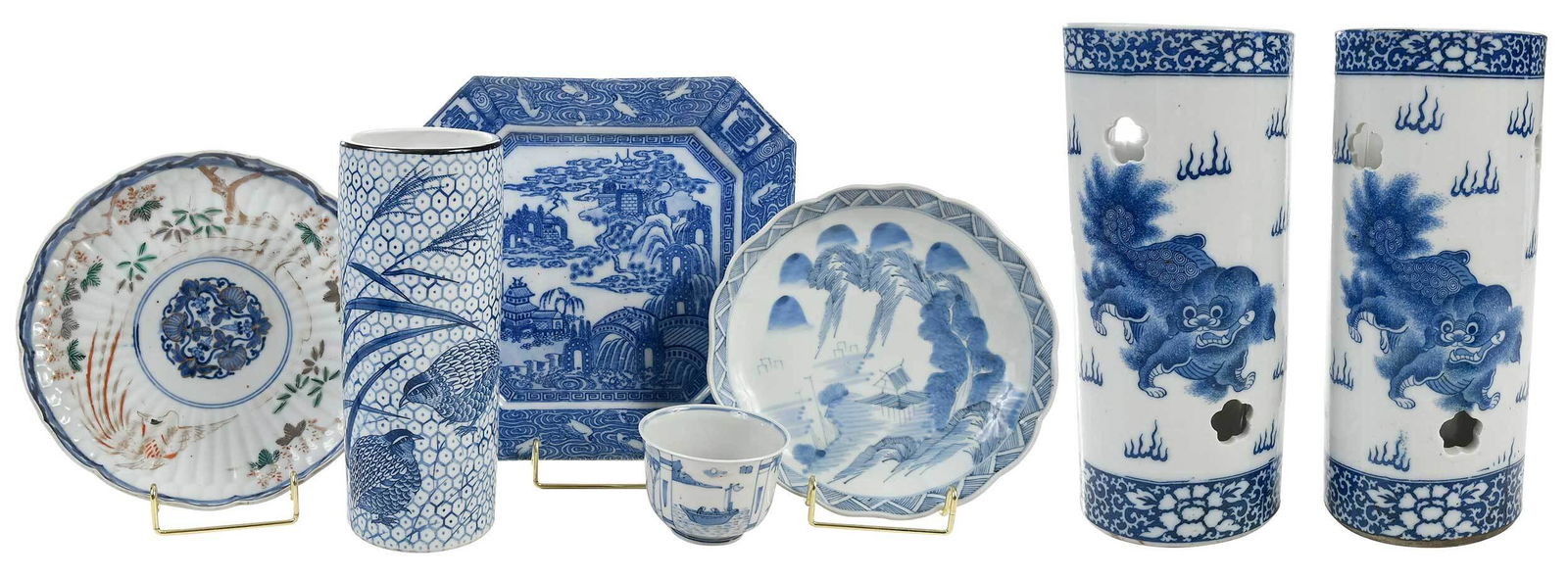 Seven Pieces of Asian Blue and White Porcelain (1 of 20)