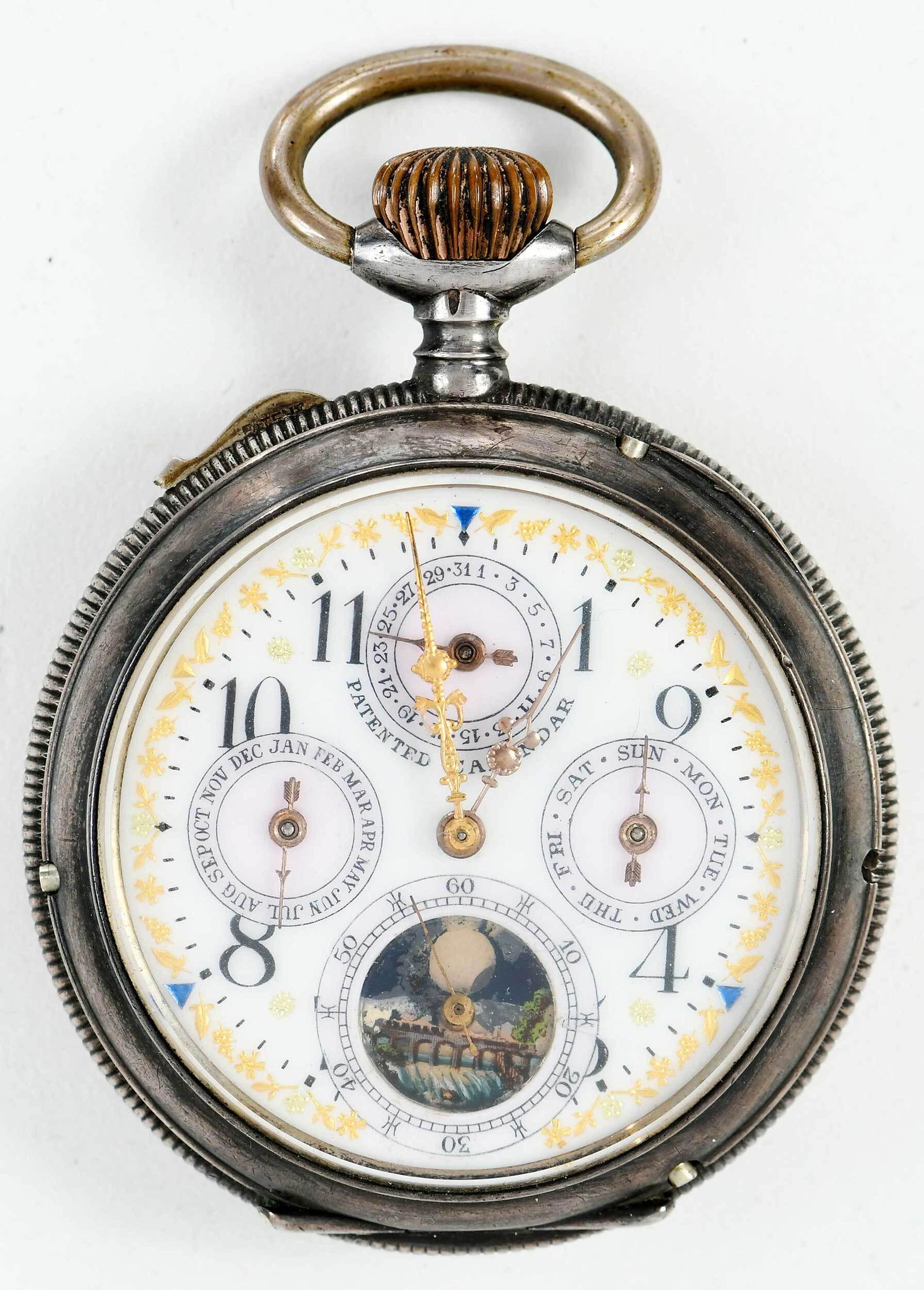 Continental Watch Co. Silver Pocket Watch (1 of 7)