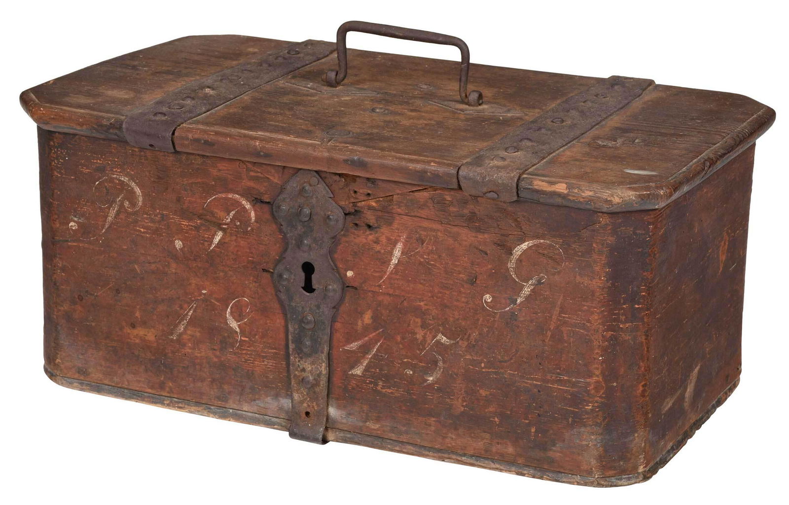 Continental Painted Lift Top Box with Iron Hinges (1 of 4)