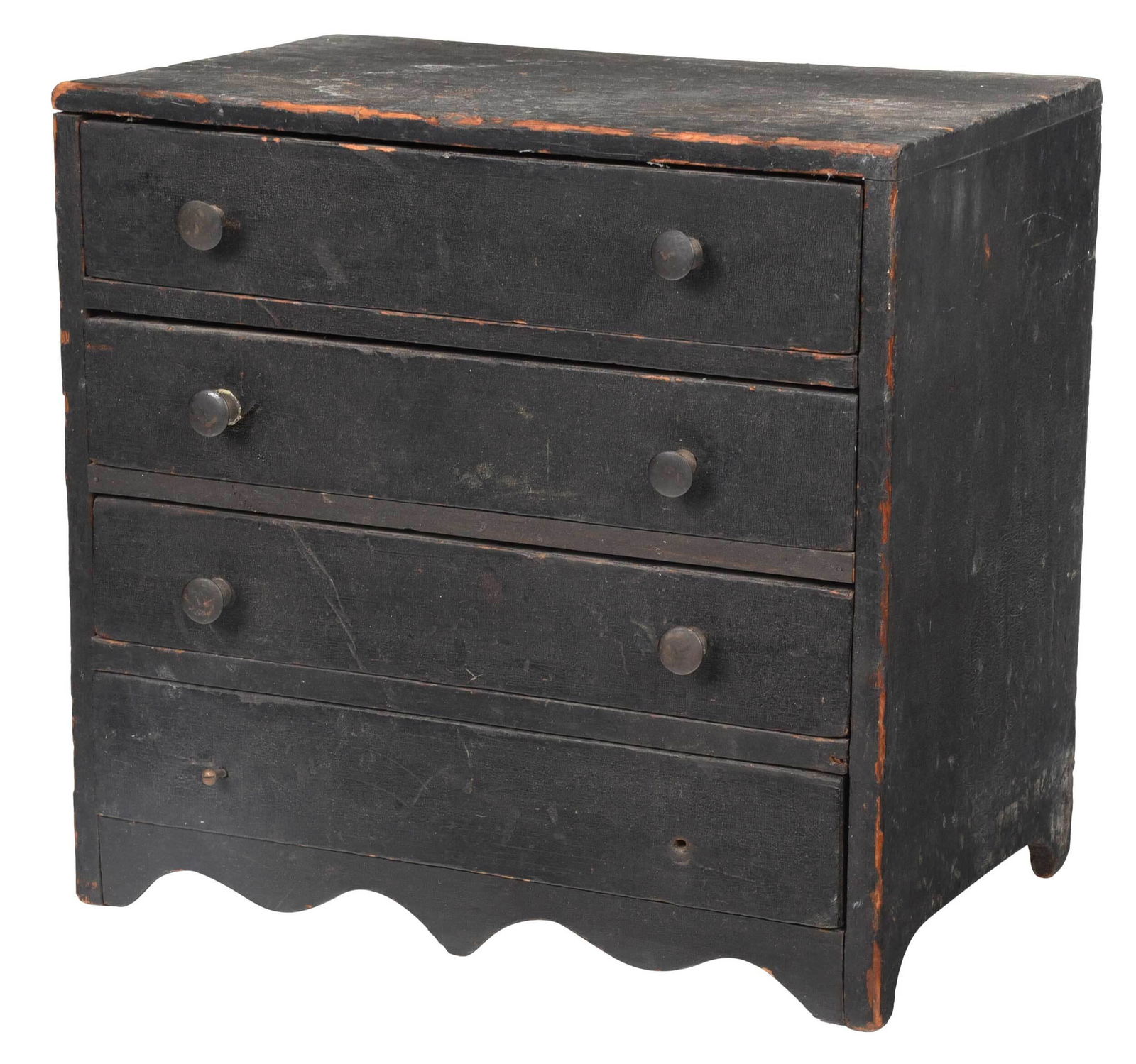 Federal Black Painted Miniature Four Drawer Chest (1 of 5)