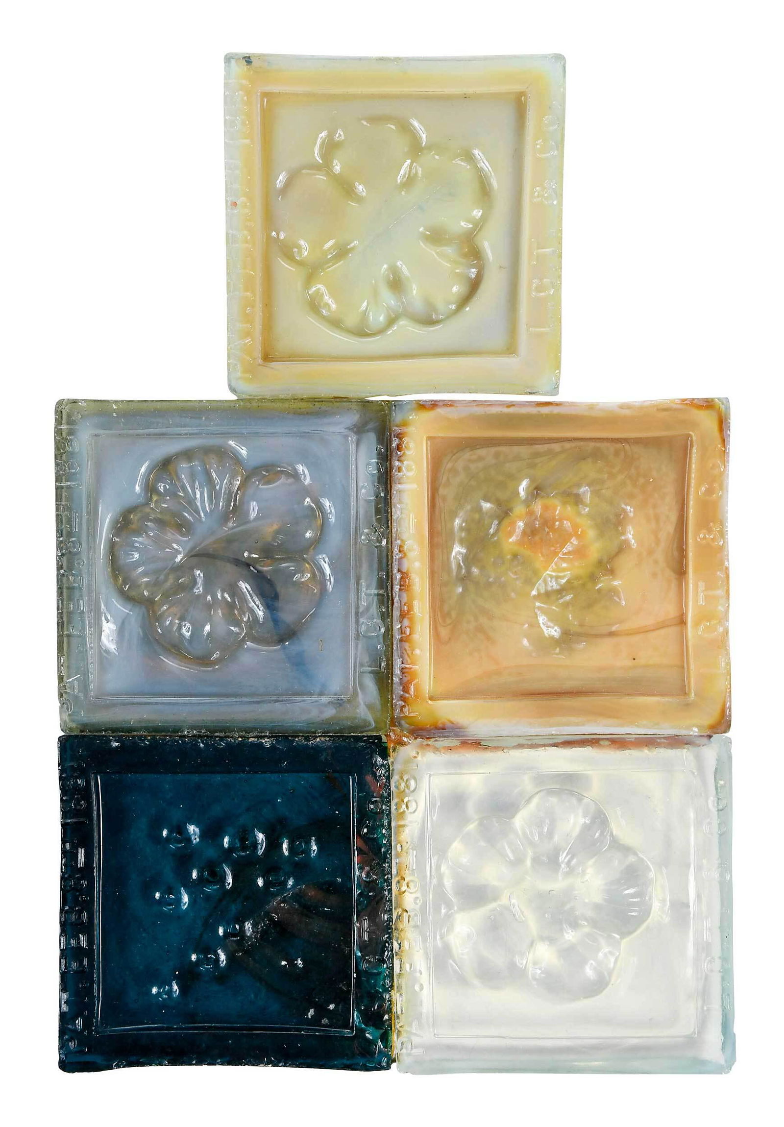 Tiffany Studios Five Glass Square Tiles (1 of 6)