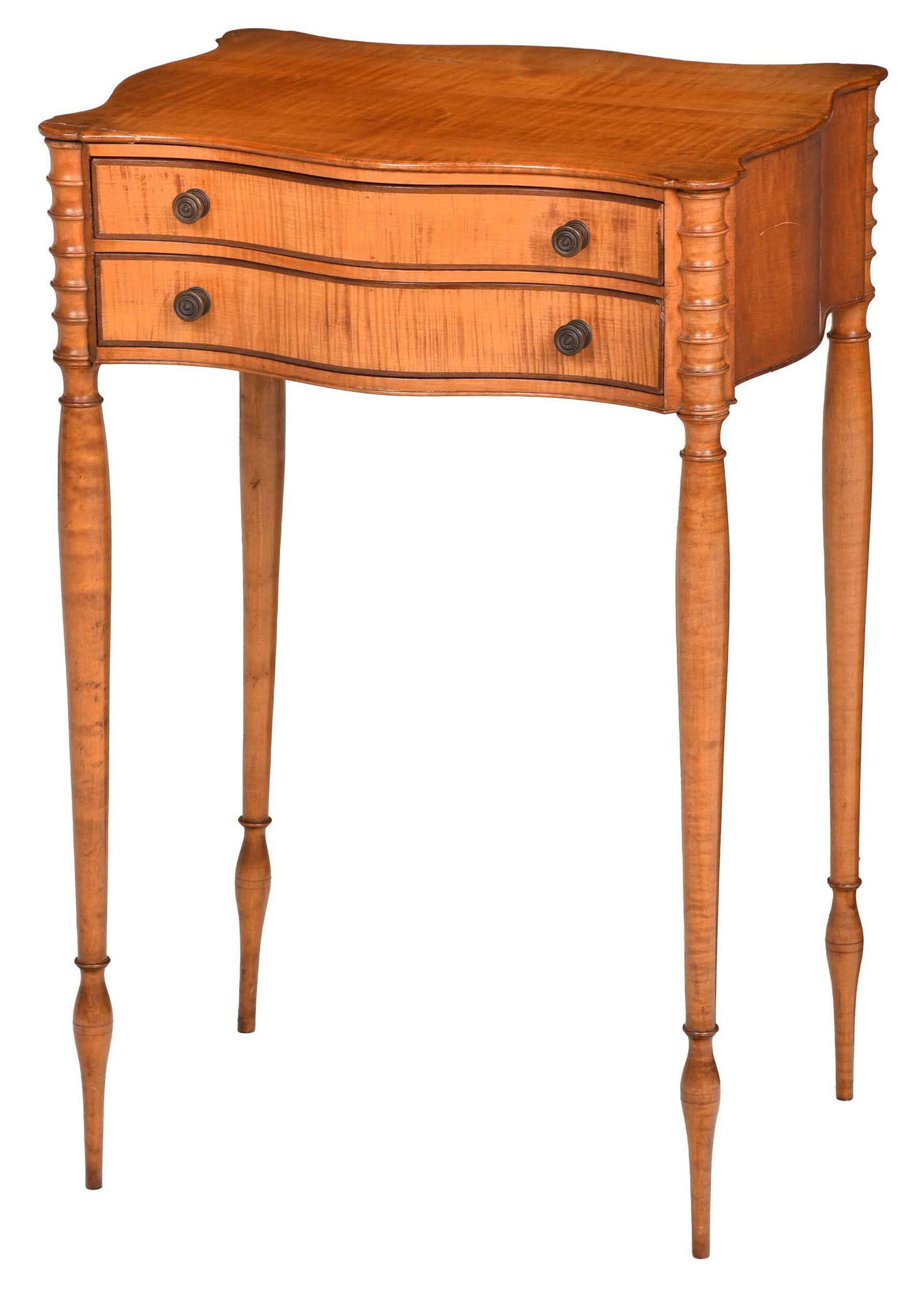 American Sheraton Style Tiger Maple Work Table (1 of 7)