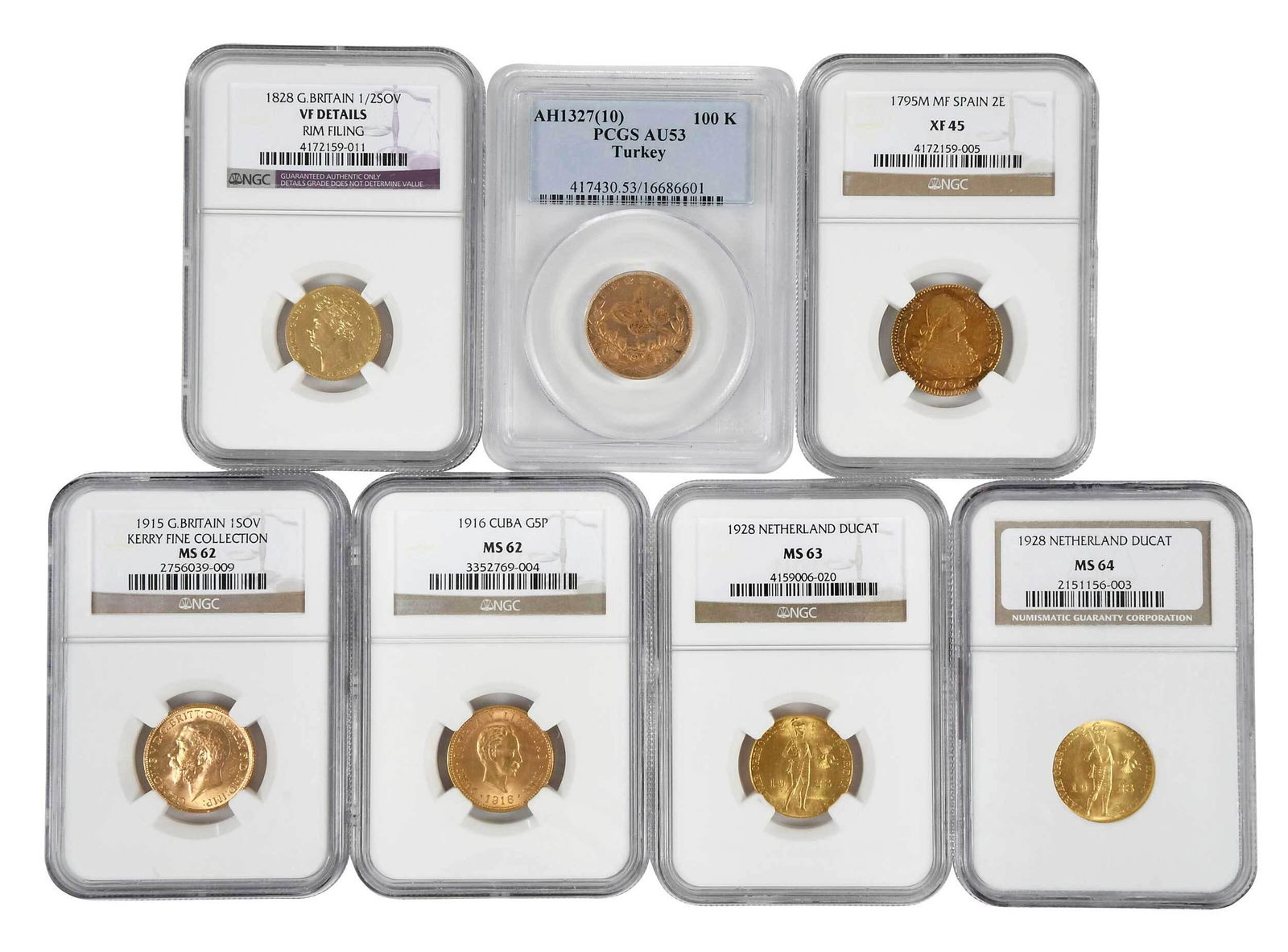 Seven Assorted Gold Coins (1 of 5)
