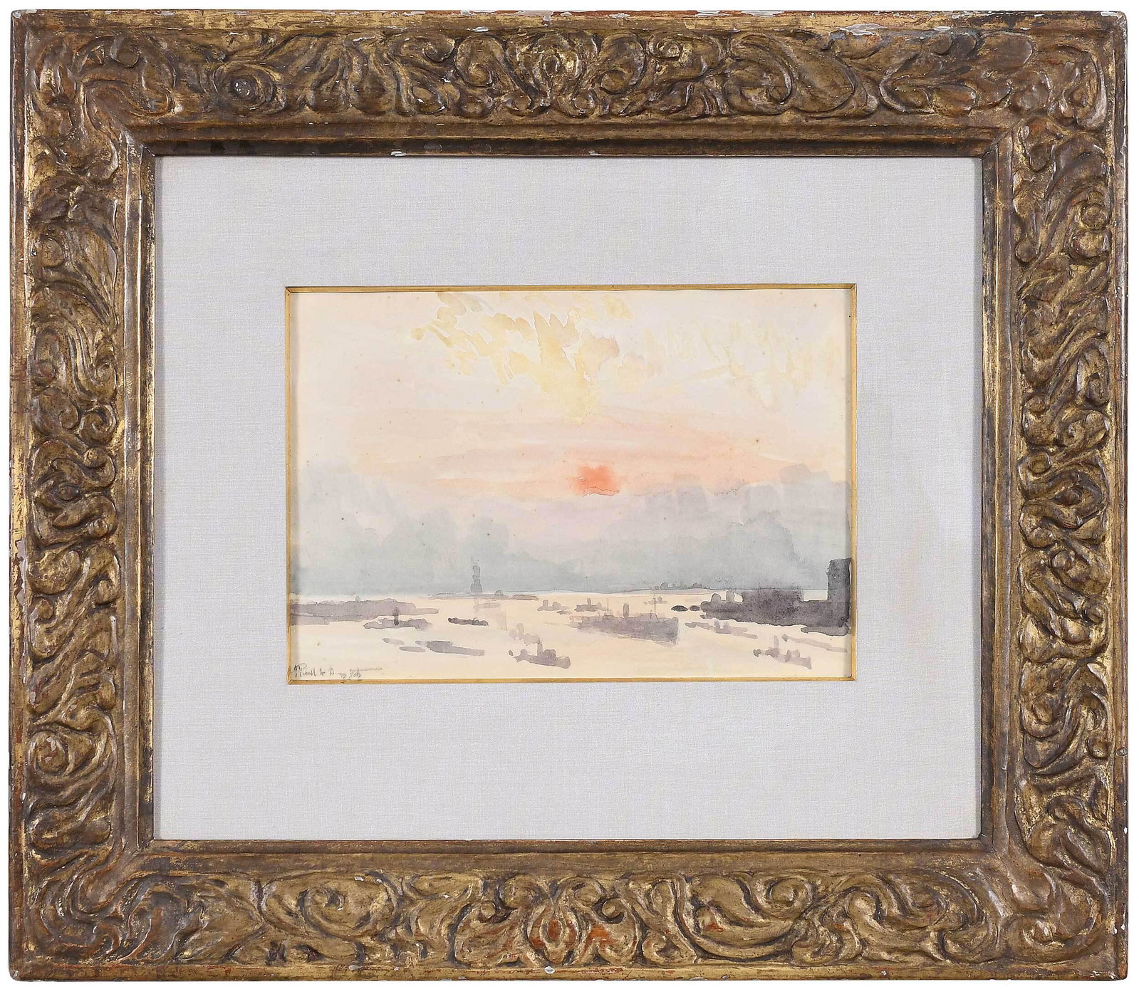 Joseph Pennell: (American, 1857-1926) The Statue of Liberty, signed lower left "Pennell" and inscribed indistinctly, labeled verso "The New York Trust Company Statue of Liberty Collection/Statue of Liberty/An origina