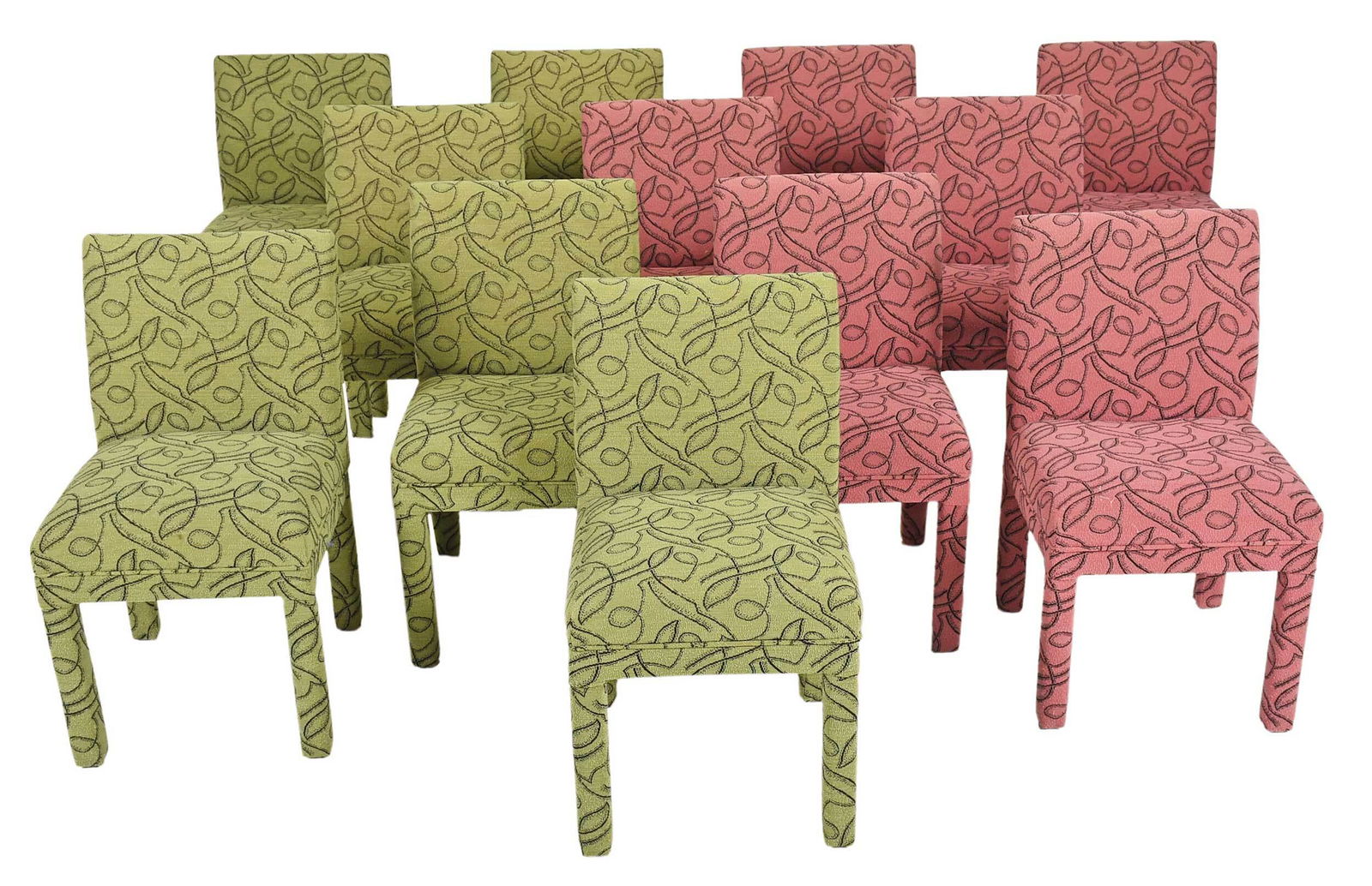 Set of 12 Contemporary Upholstered Dining Chairs (1 of 5)