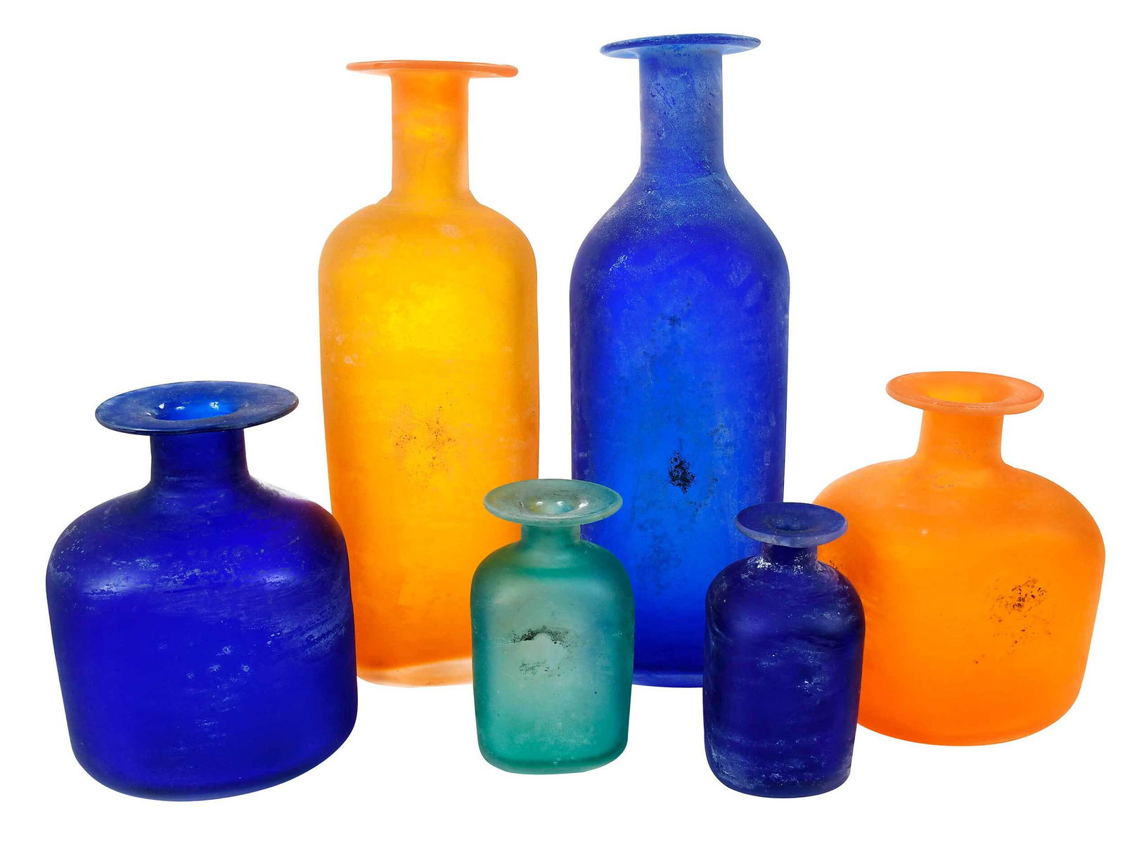 Set of Six Murano Cenedese Vetri Glass Bottles (1 of 10)