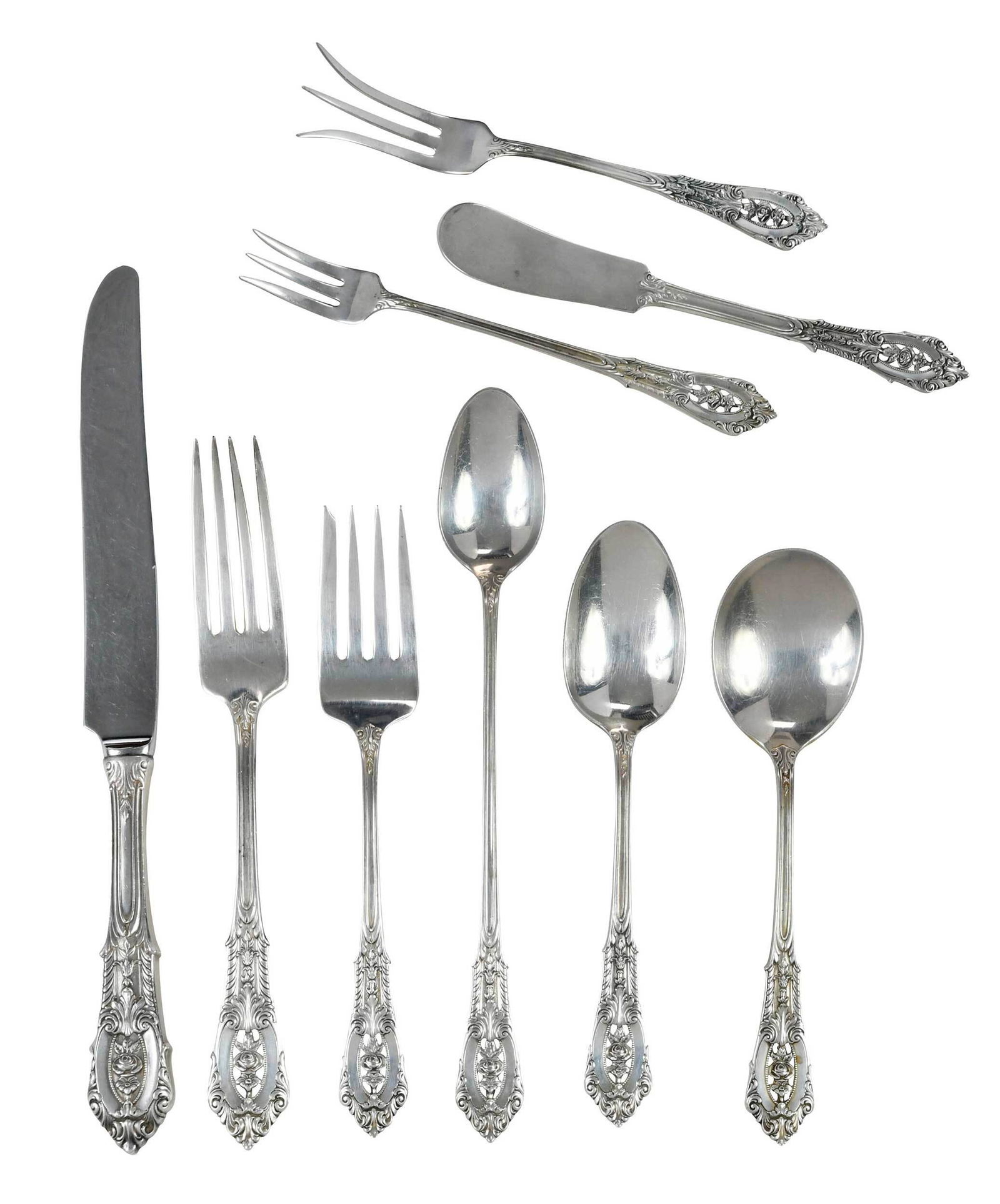 Wallace Rose Point Sterling Flatware, 65 Pieces (1 of 9)