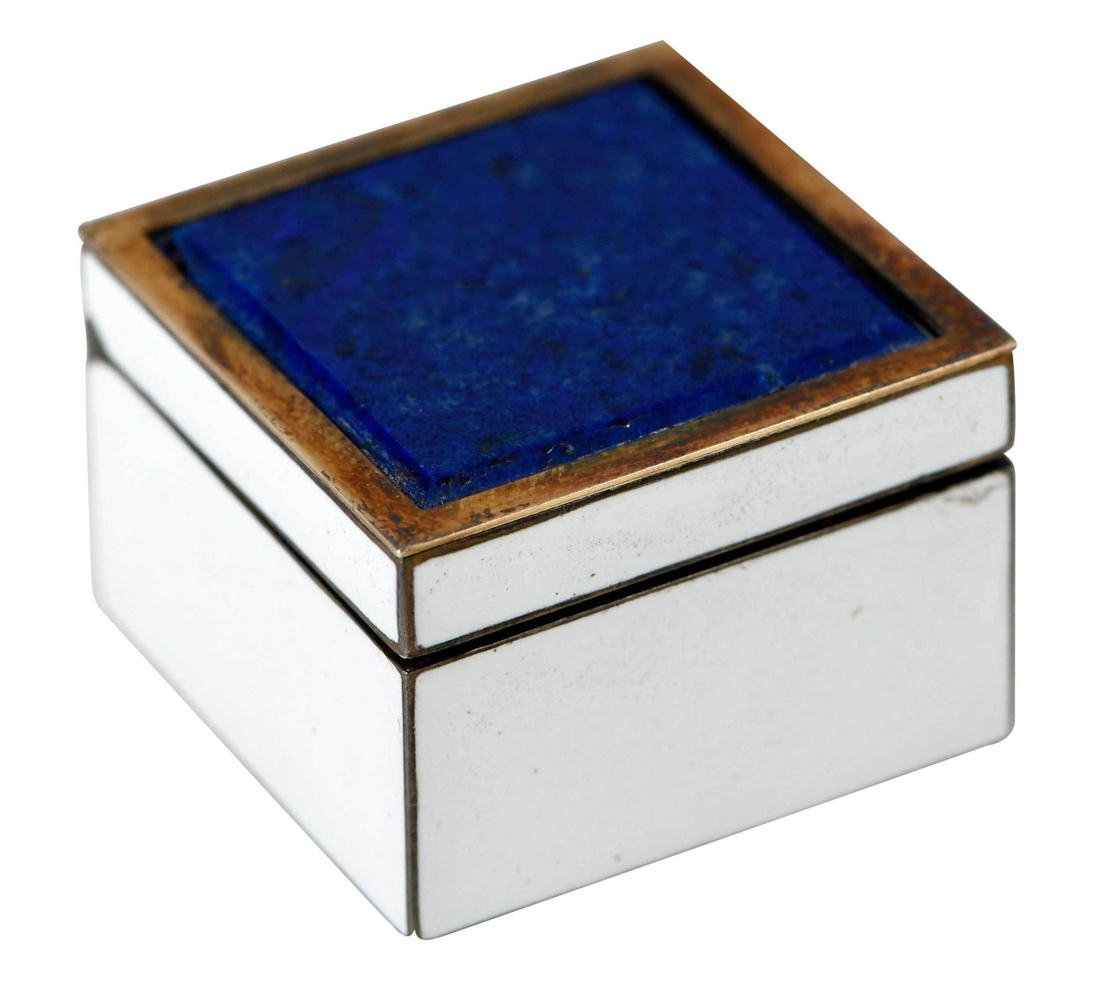 Russian Silver White Enamel Pill Box (1 of 8)
