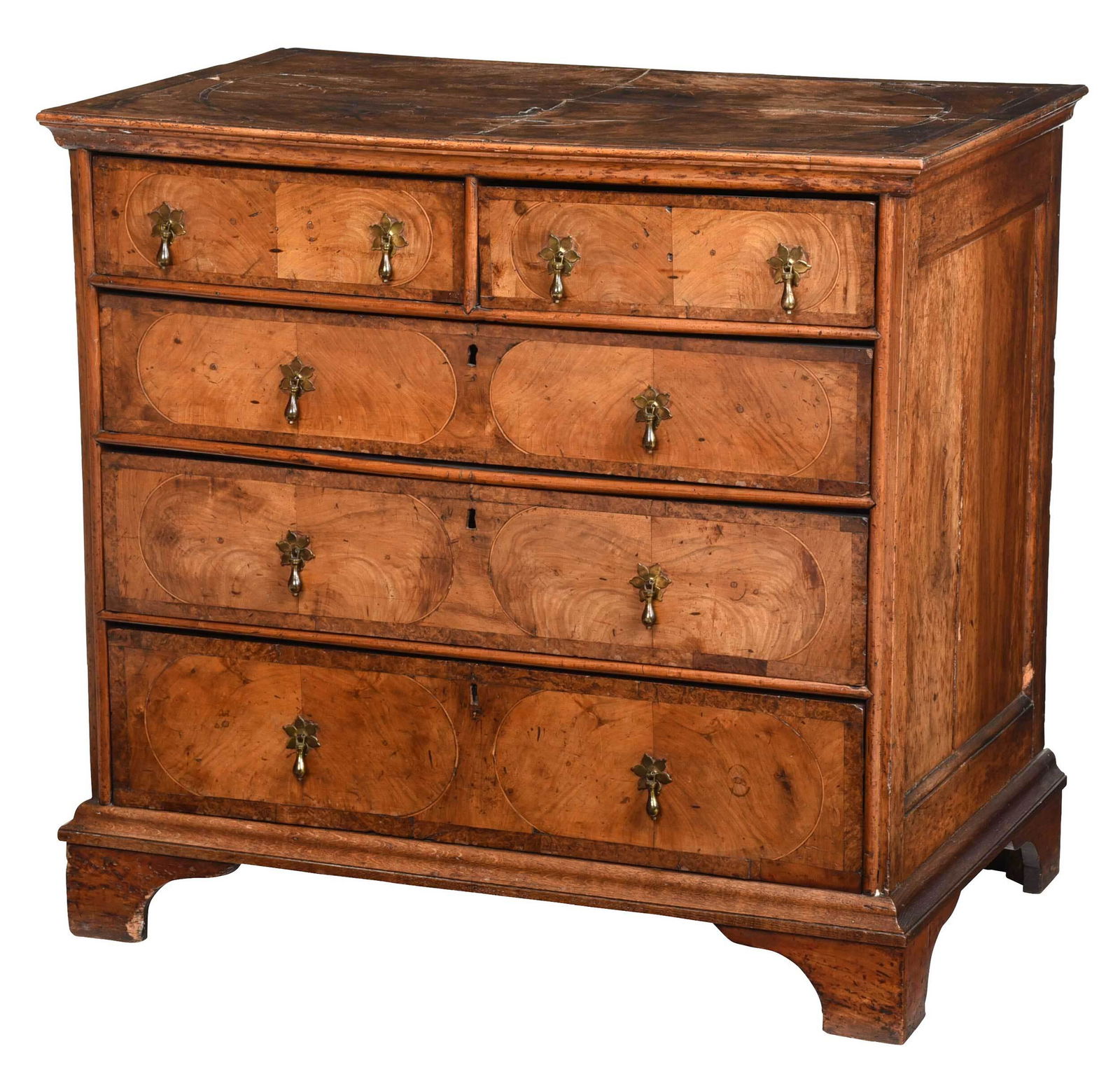 William and Mary Inlaid Walnut Five Drawer Chest (1 of 15)