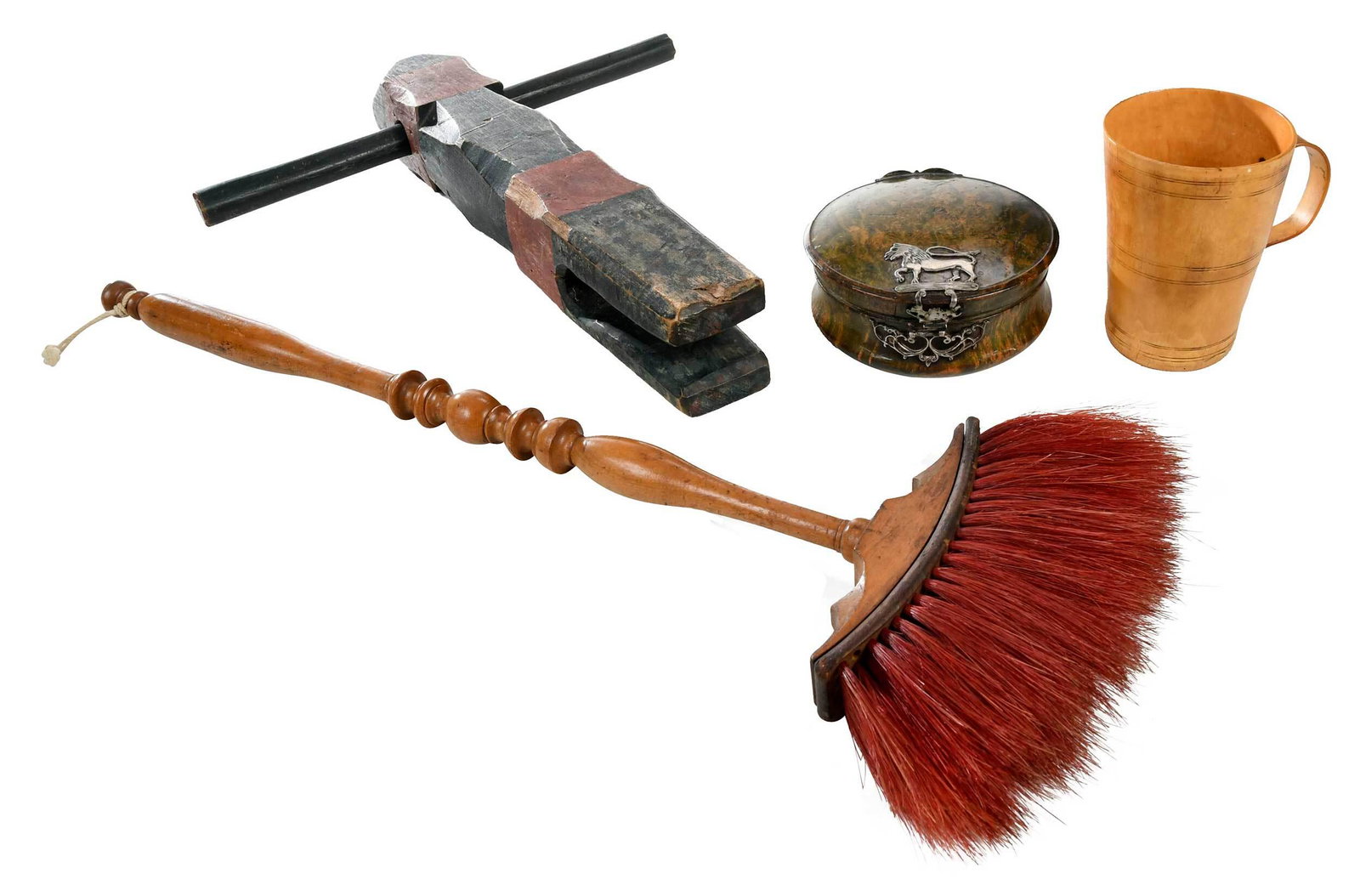 Group of Four Carved Wood and Horn Objects (1 of 7)