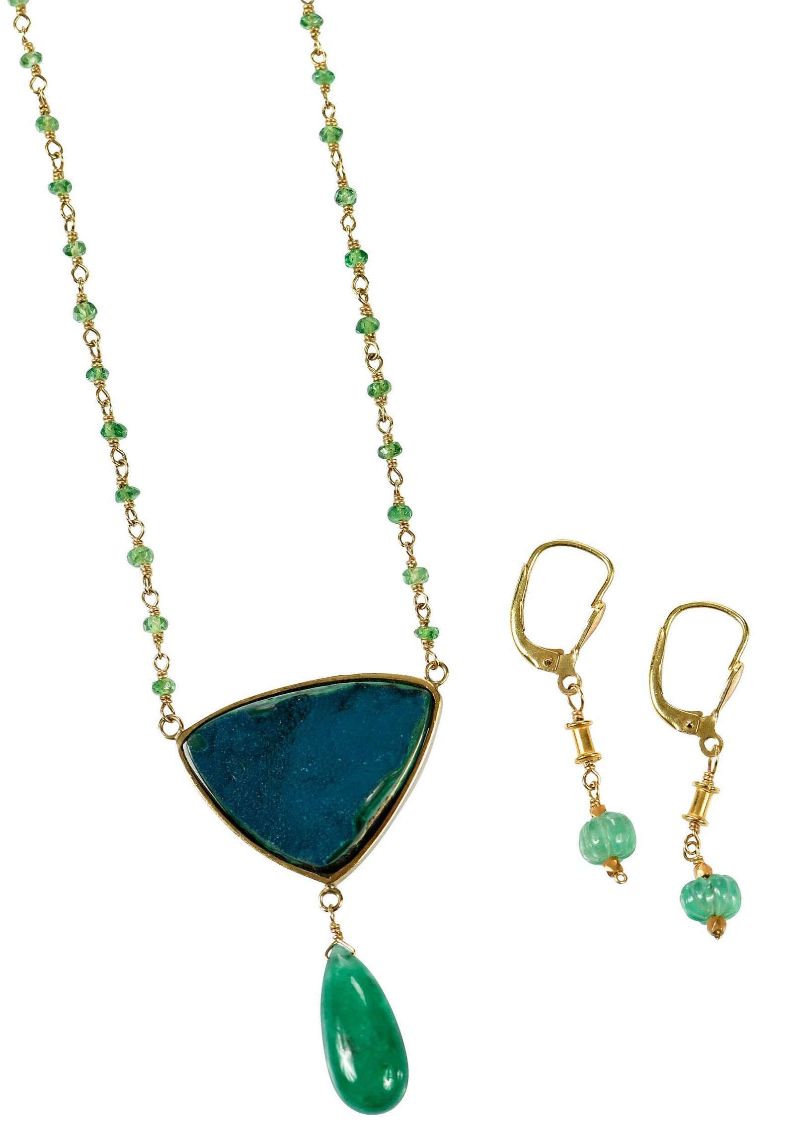18kt. Gemstone Necklace and Earrings (1 of 9)