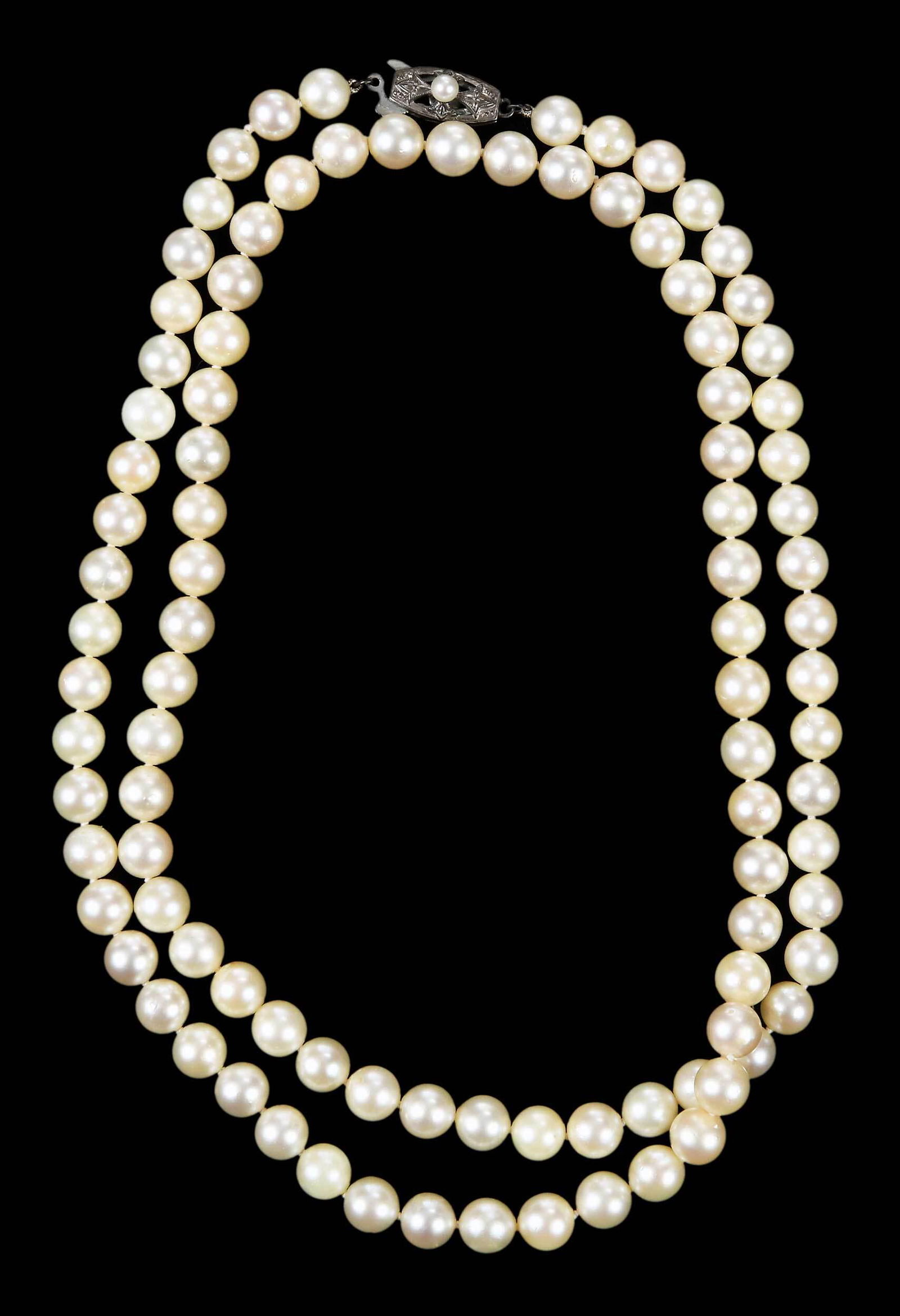 Mikimoto Silver Pearl Necklace (1 of 7)