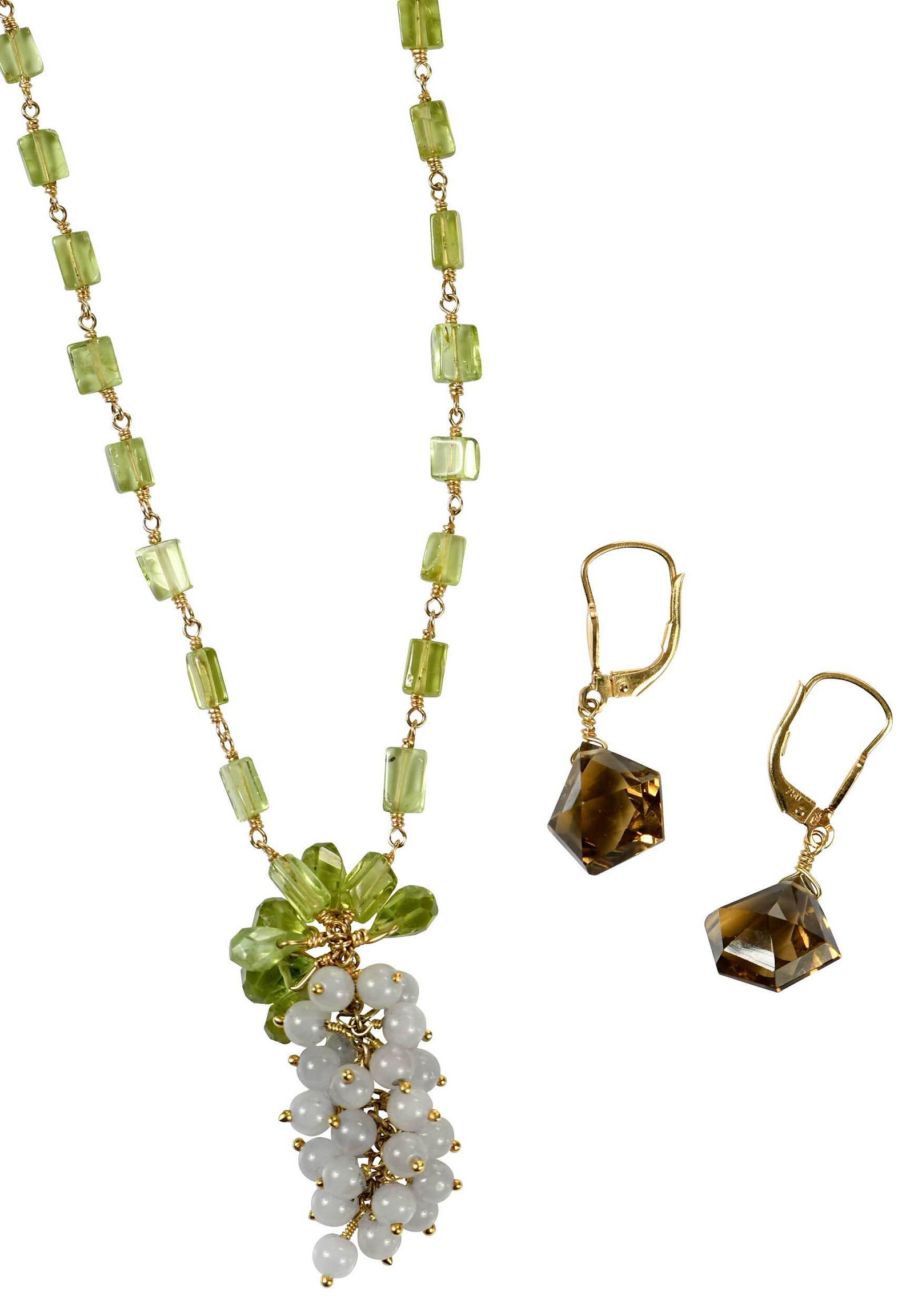 18kt. Gemstone Necklace and Earrings (1 of 8)