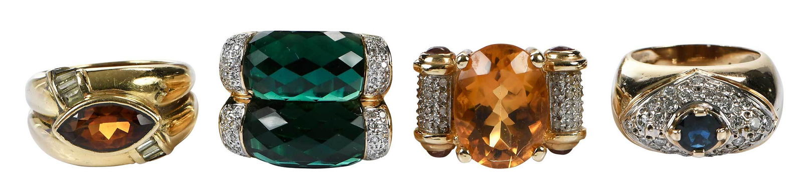 Four Gold Gemstone Rings (1 of 10)