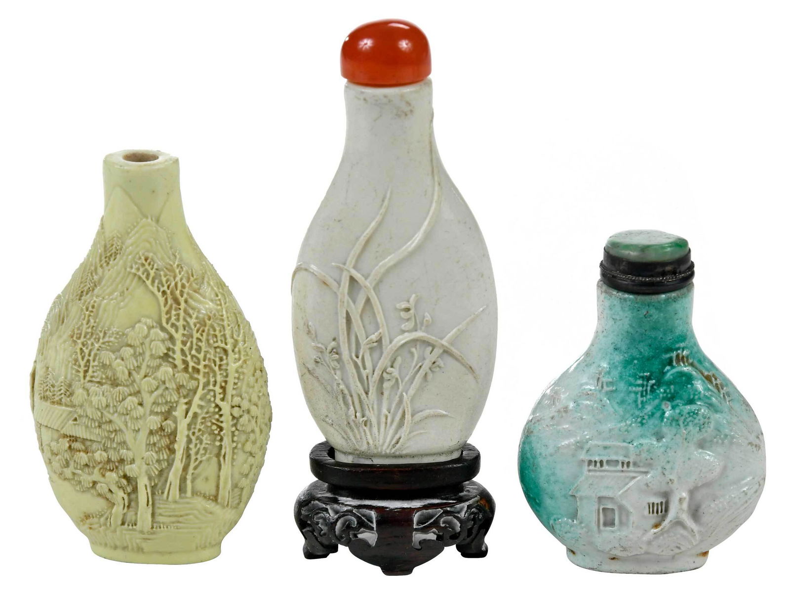 Three Chinese Porcelain Snuff Bottles (1 of 6)