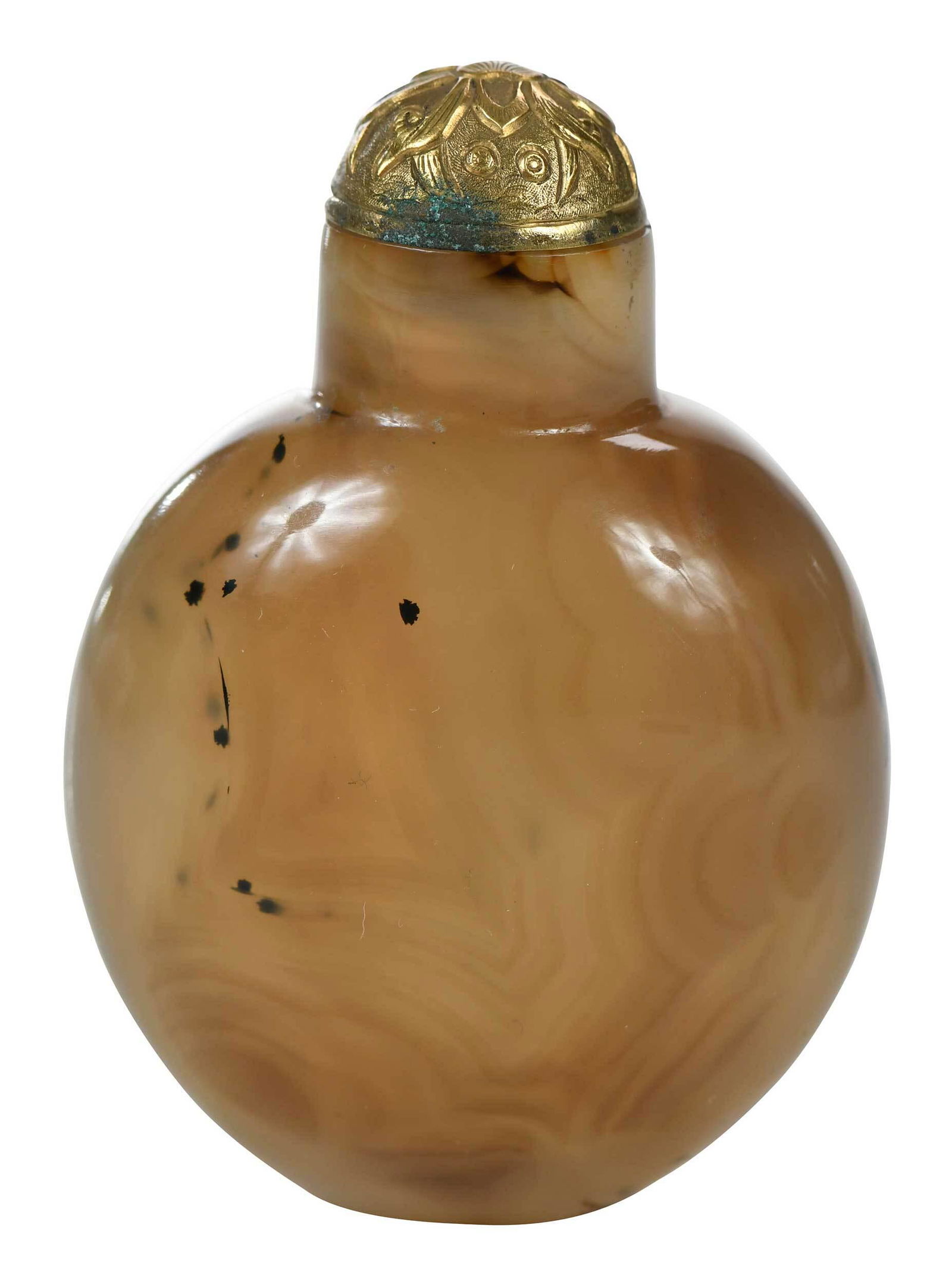 Chinese Carved Butterscotch Stone Snuff Bottle (1 of 7)