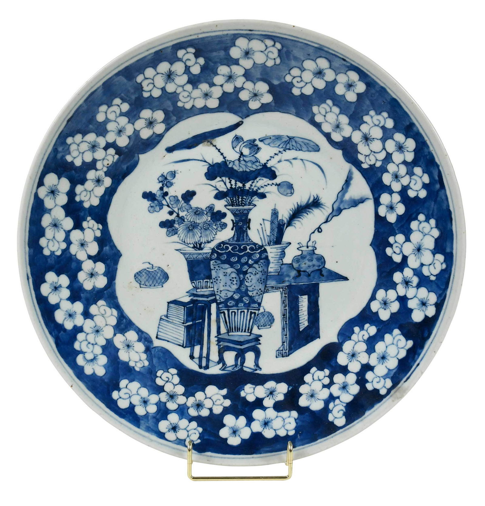 Chinese Blue and white Prunus Blossom Charger (1 of 5)