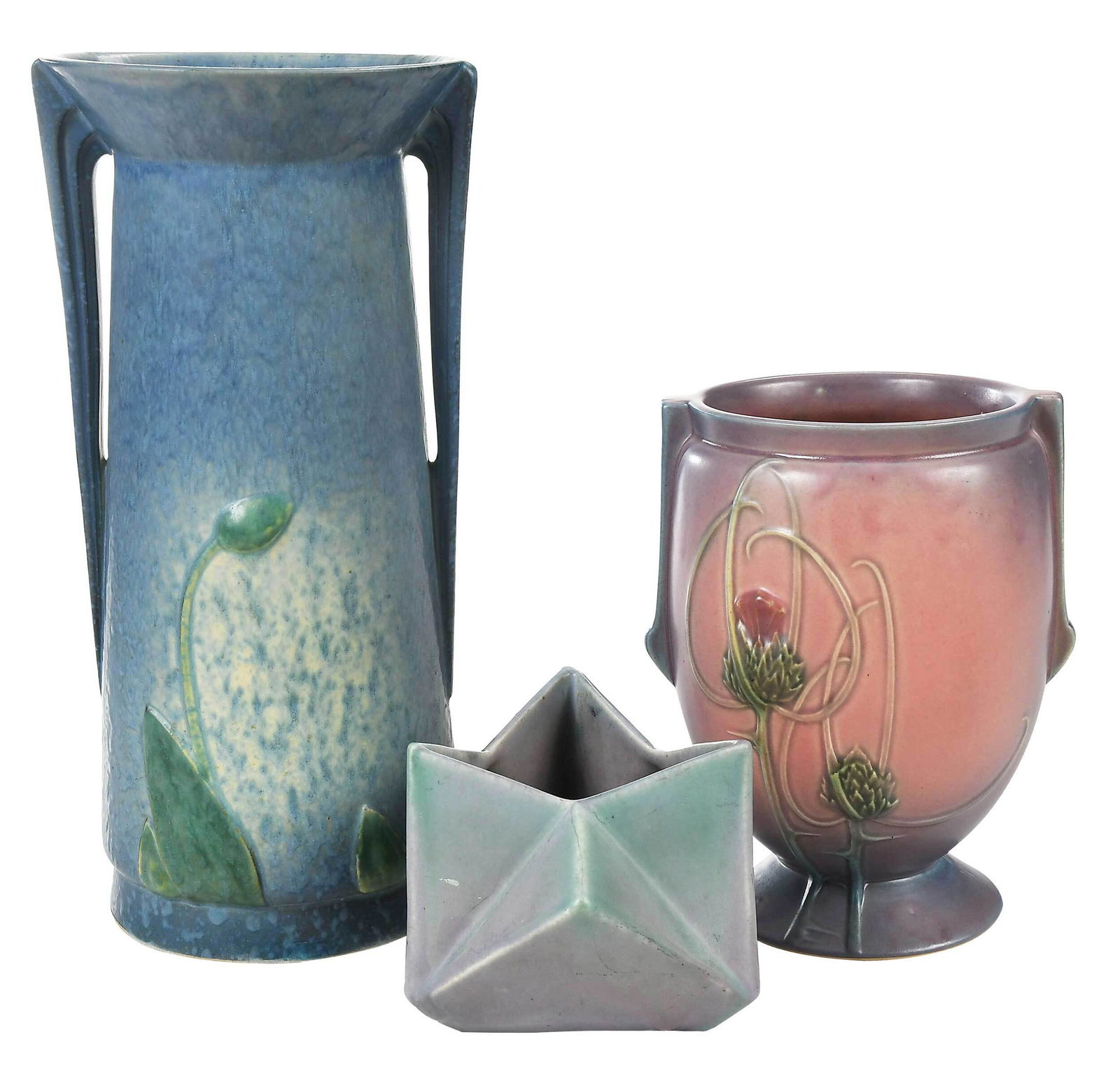 Three Roseville and Reuben Haley Art Pottery Vases (1 of 12)