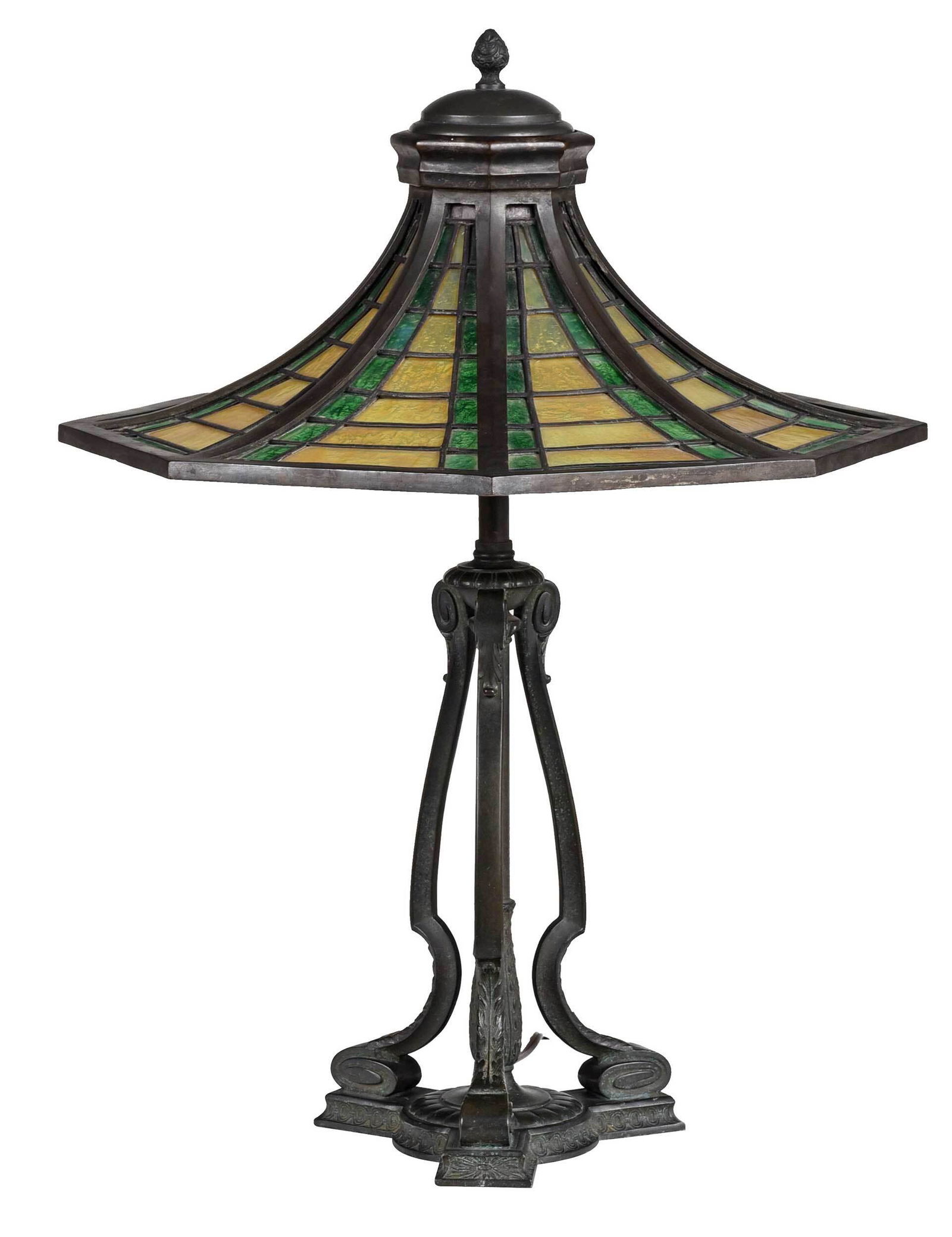 Pairpoint Bronze and Leaded Glass Table Lamp (1 of 11)