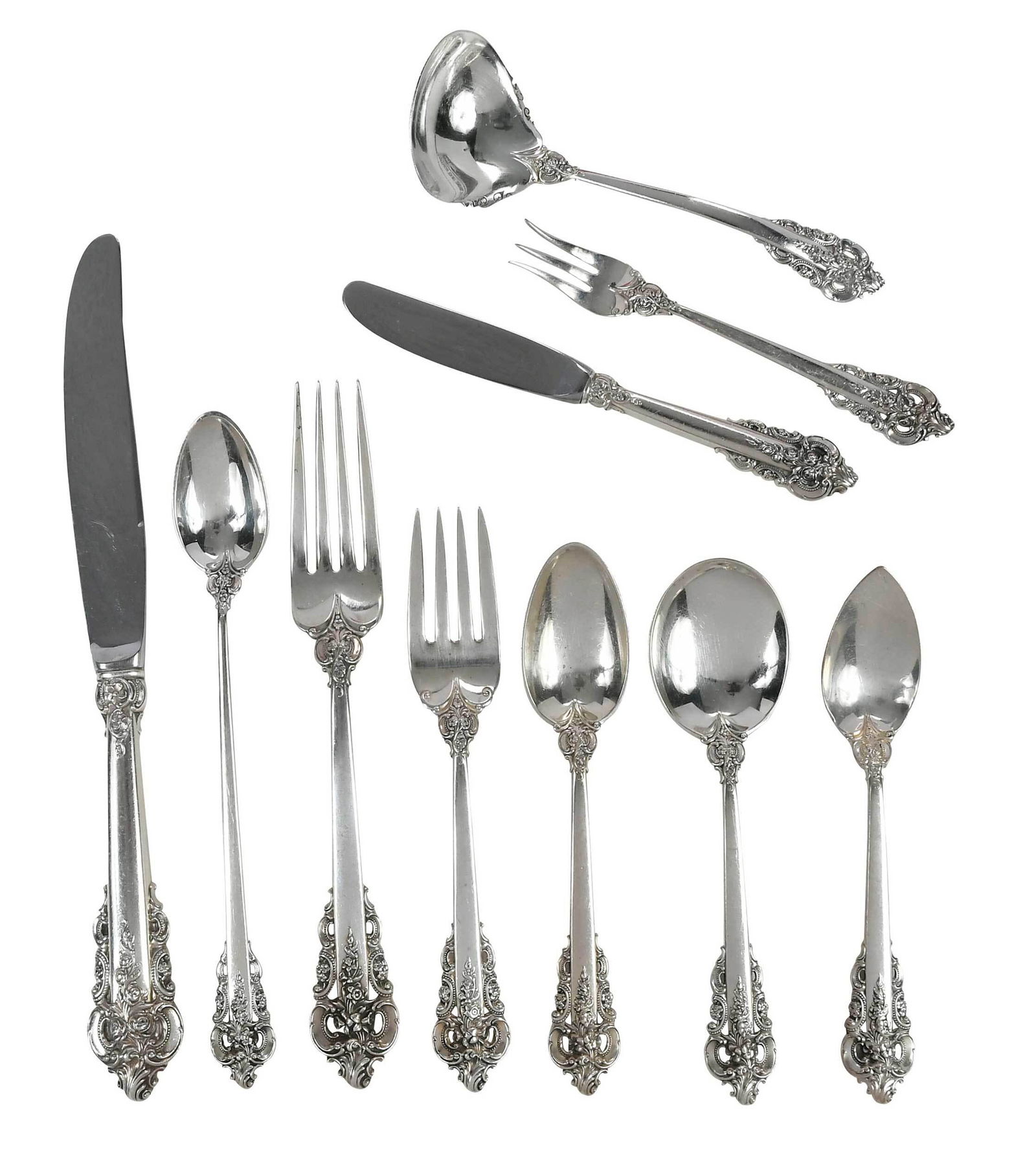 Wallace Grand Baroque Sterling Flatware, 163 Pieces (1 of 7)