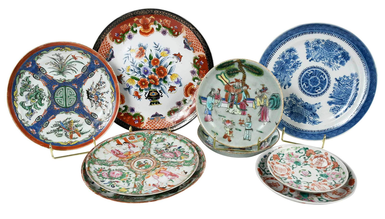 Nine Chinese and Export Plates (1 of 12)