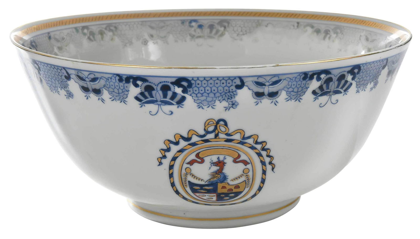 Chinese Export Style Armorial Punch Bowl (1 of 6)