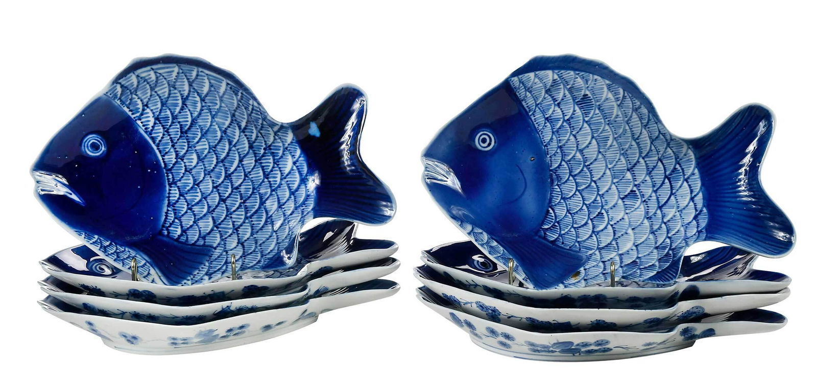 Set of Eight Chinese Export Imari Fish Plates (1 of 5)