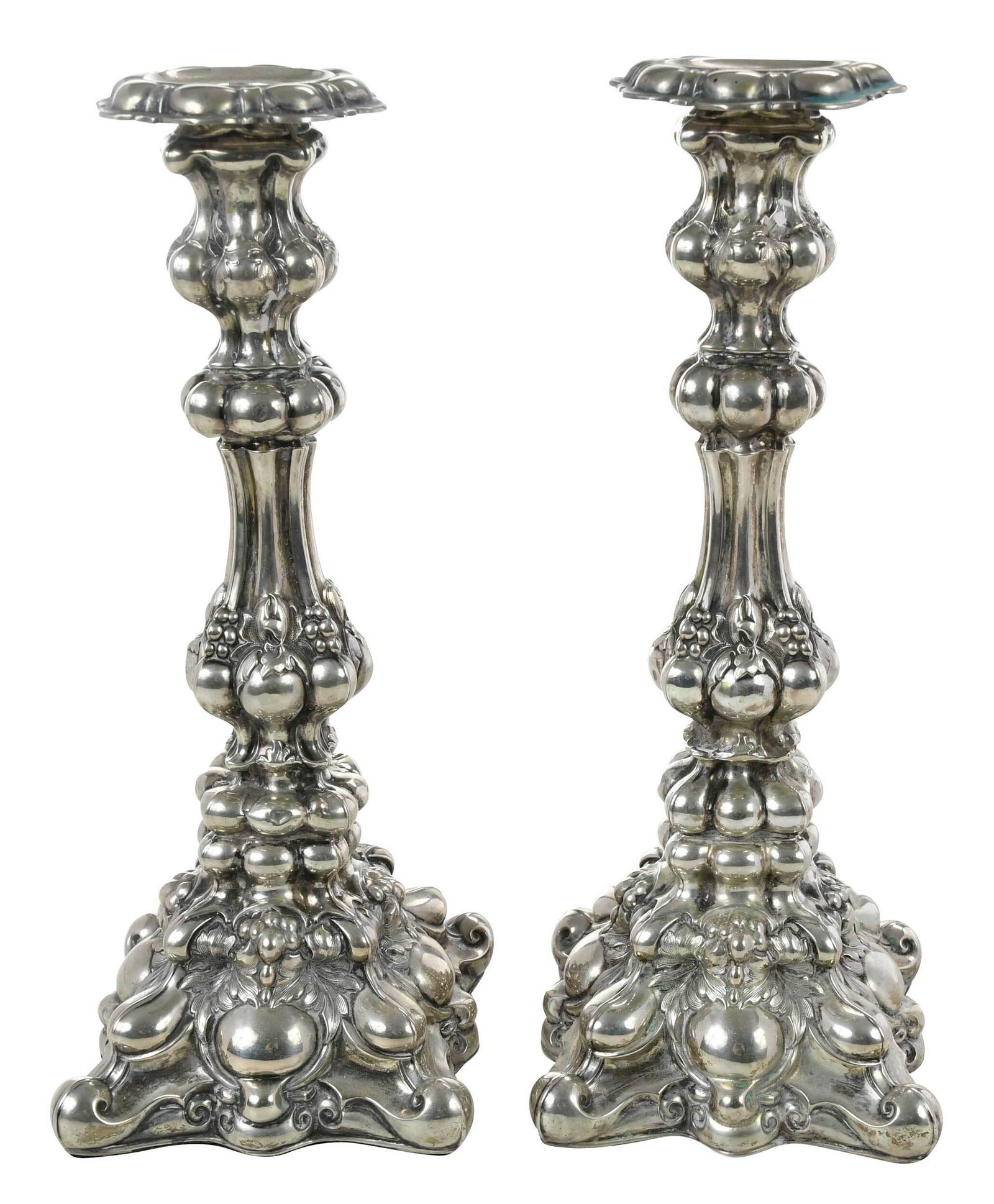 Pair of Continental Silver Candlesticks (1 of 4)