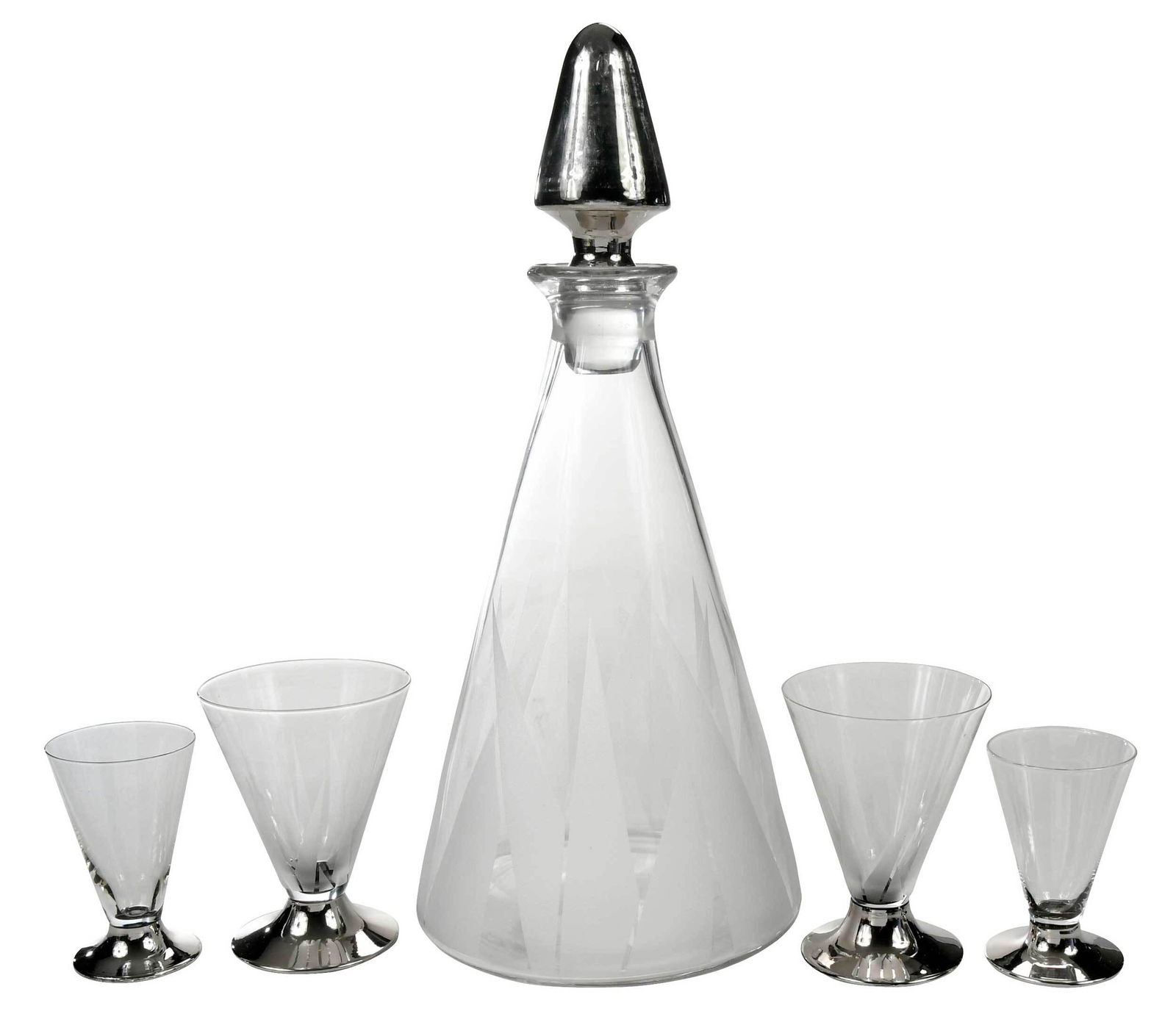 16 Piece Jean Luce Glass and Silvered Liqueur Set (1 of 7)