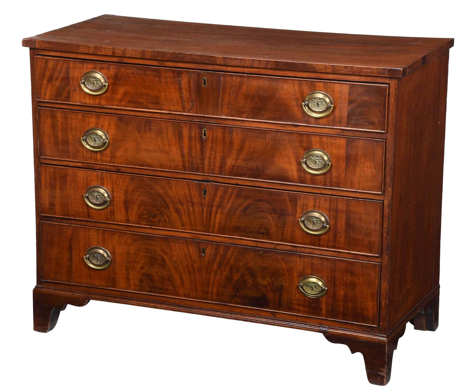 American Federal Figured Mahogany Four Drawer Chest (1 of 11)