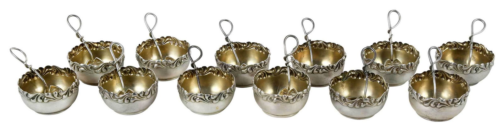 Set of 12 Sterling Open Salts and Spoons (1 of 7)