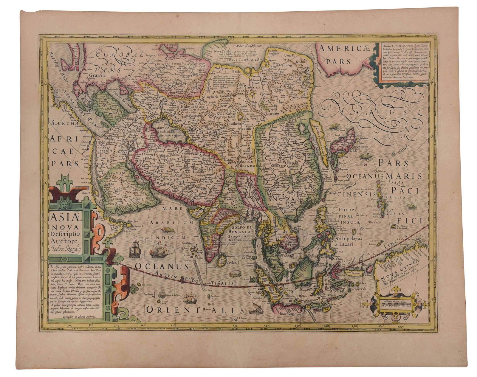 Hondius - Asiae Nova Descriptio, Map (1 of 5)