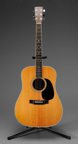 Martin Model D35 Guitar: American, 1975, serial number 361624, interior stamped "C.F. Martin & Co., Nazareth, PA, Made in USA", Grover tuners, Indian rosewood and spruce, three-piece back with spruce top, back with diamond-sh