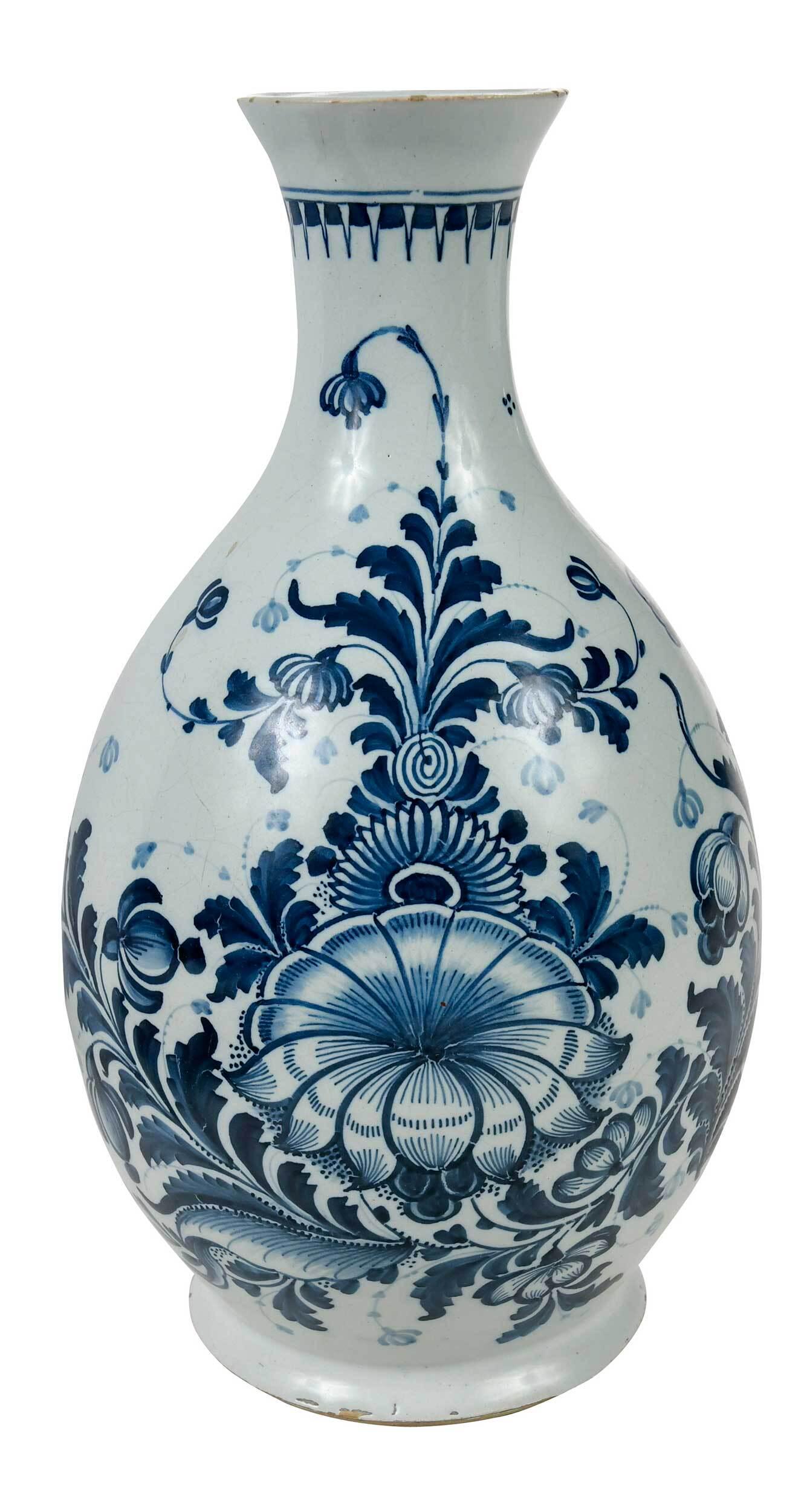 English Delftware Blue and White Bottle (1 of 7)