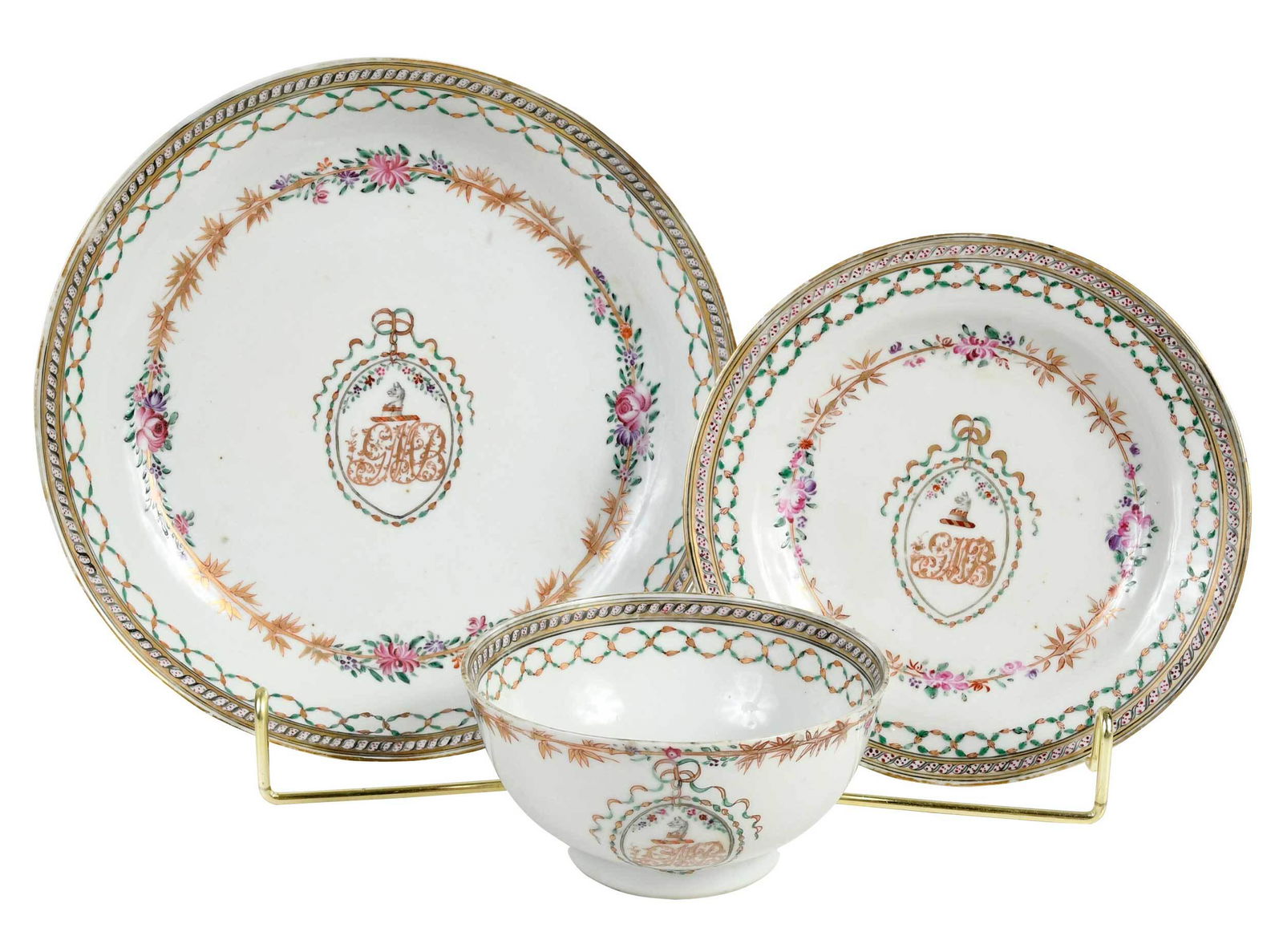 Three Pseudo-Armorial Chinese Export Table Items (1 of 6)