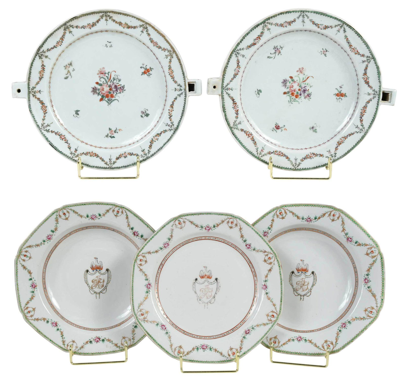 Five Pieces Chinese Export Famille Rose Porcelain (1 of 7)