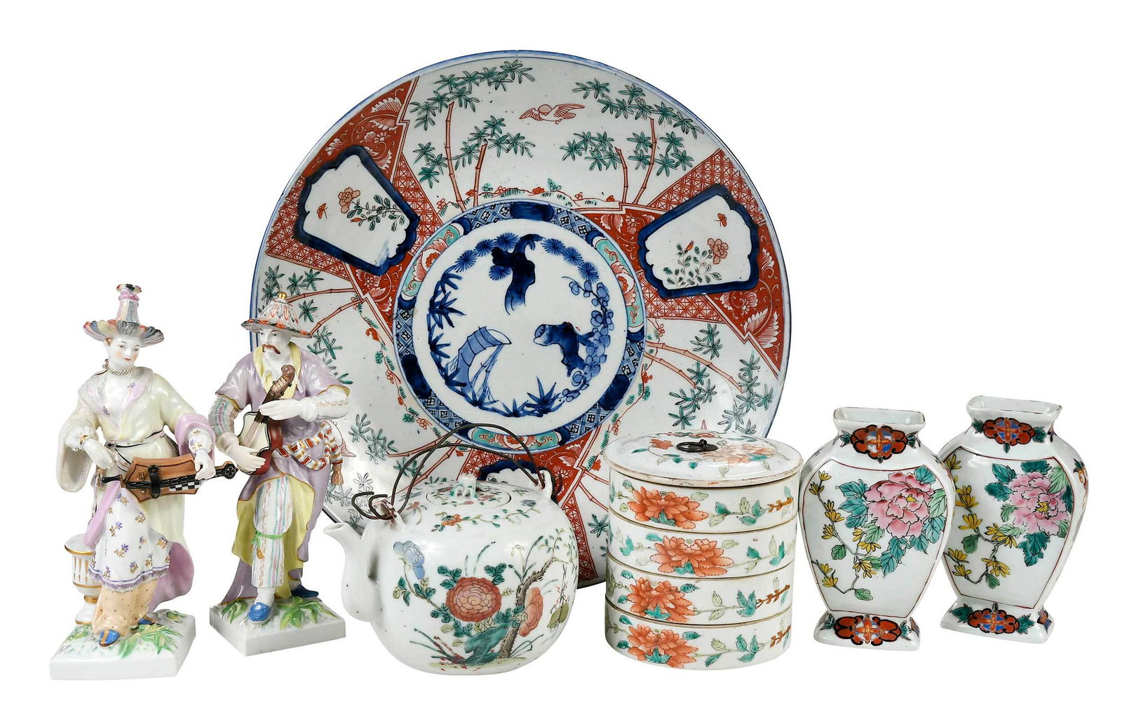 Seven Asian and Continental Porcelain Table Objects (1 of 15)